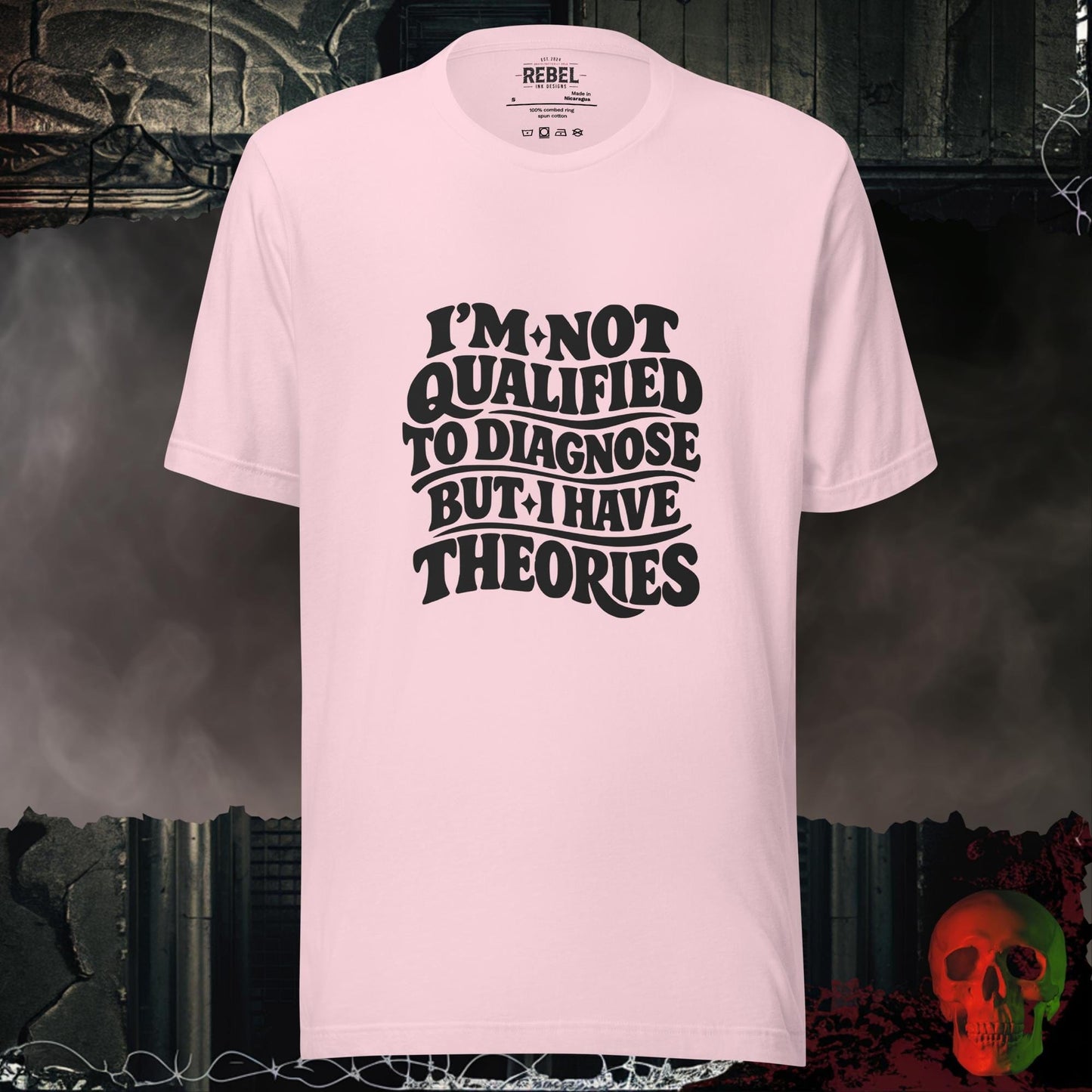 T-Shirt Soft Pink / S I’m Not Qualified, But I Have Theories Tee