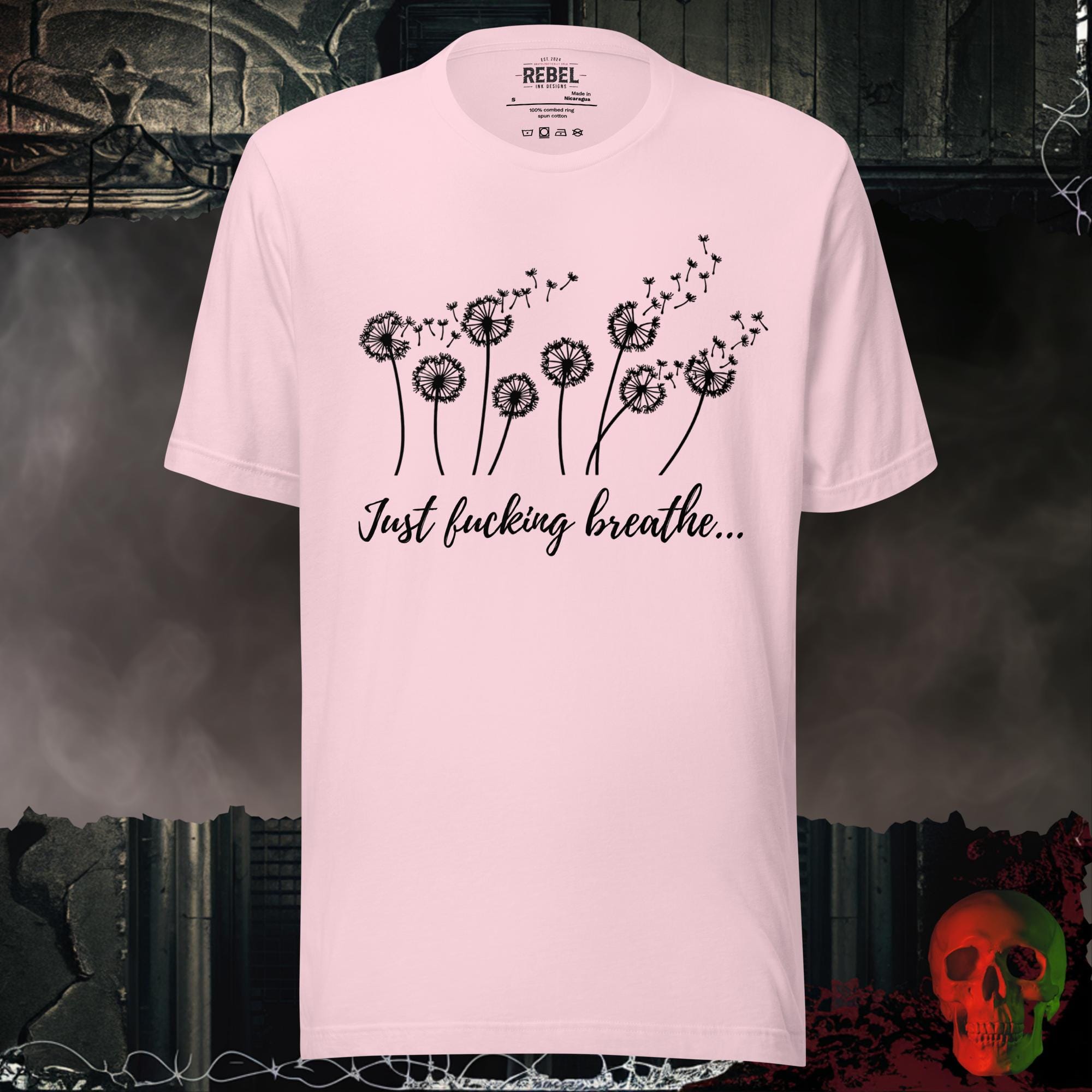 T-Shirt Soft Pink / S Just F*cking Breathe Graphic Tee | Rebel Ink Designs