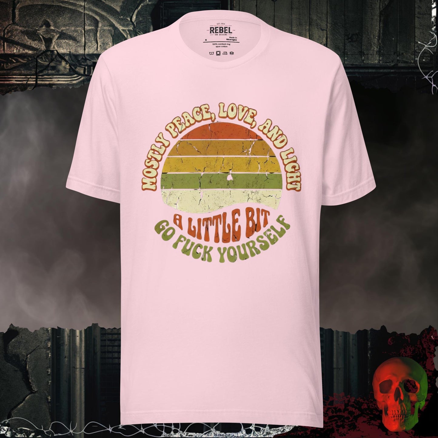 T-Shirt Soft Pink / S Mostly Peace, Love and Light Tee