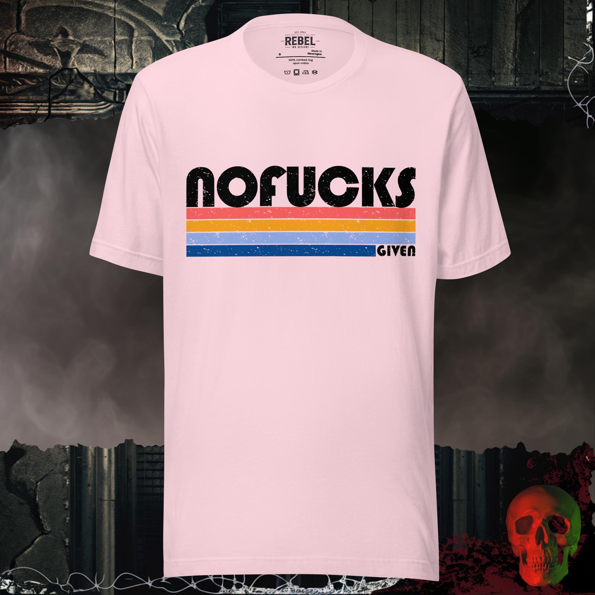 T-Shirt Soft Pink / S No F*cks Given Graphic Tee Retro Graphic Tee | Rebel Ink Designs