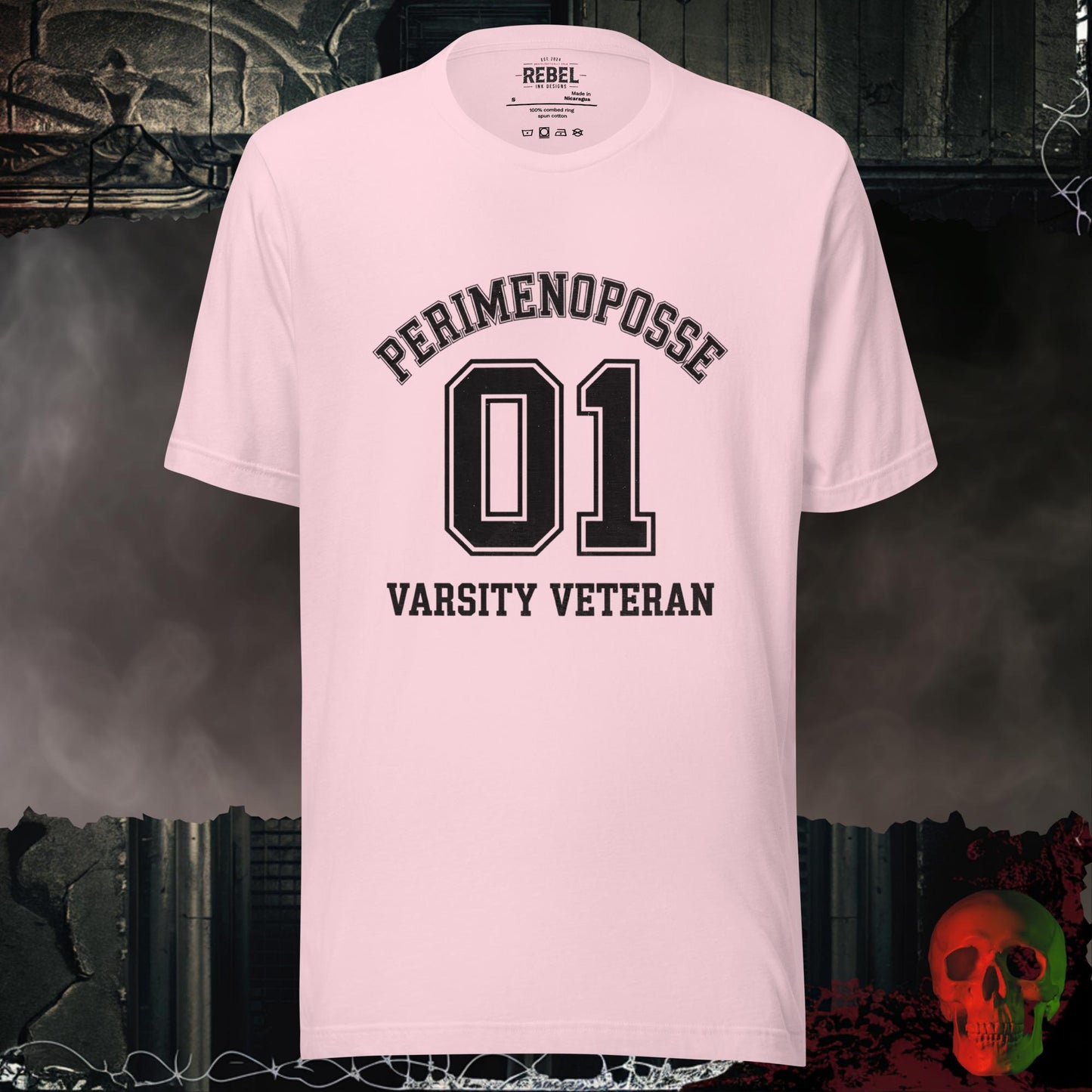 T-Shirt Soft Pink / S Perimenoposse Varsity Veteran Tee