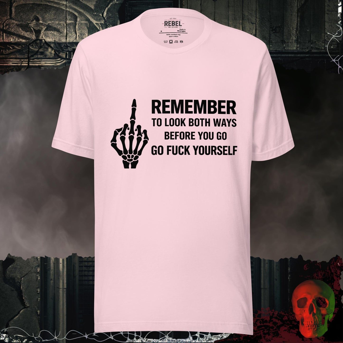 T-Shirt Soft Pink / S Remember to Look Both Ways Tee