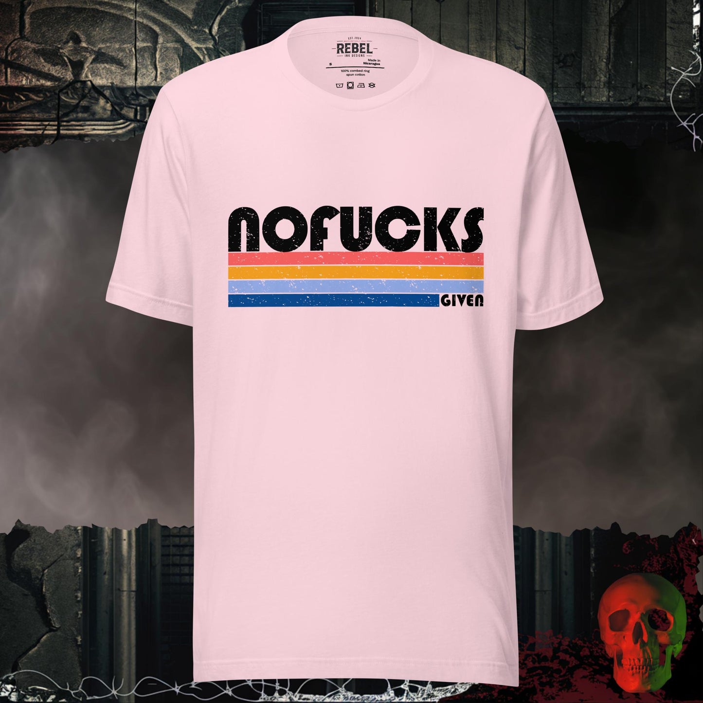 T-Shirt Soft Pink / S Retro No F*cks Given T-Shirt