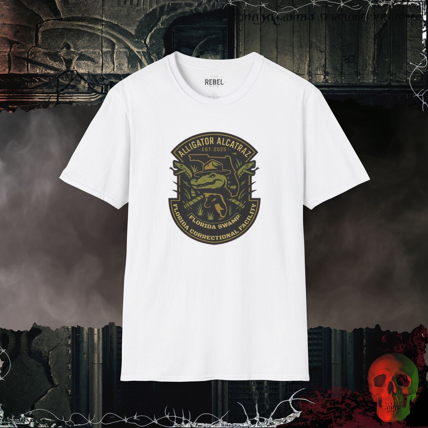 T-Shirt White / S Alligator Alcatraz Badge T-Shirt