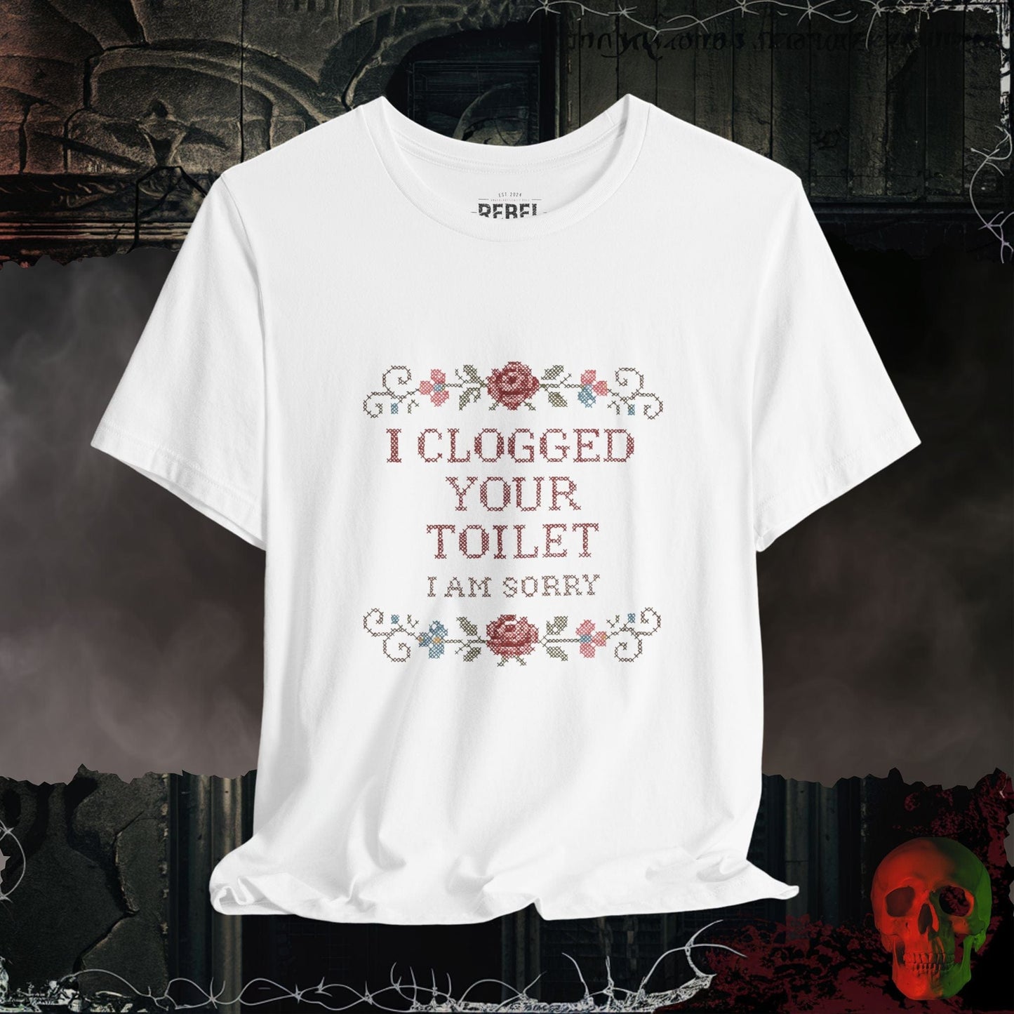 T-Shirt White / S Floral Apology Toilet Tee