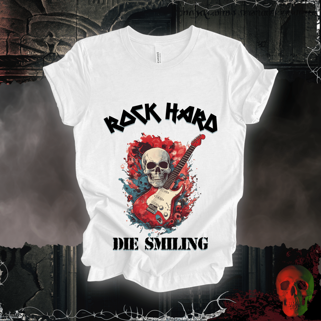 T-Shirt White / S Rock Hard / Die Smiling T-Shirt