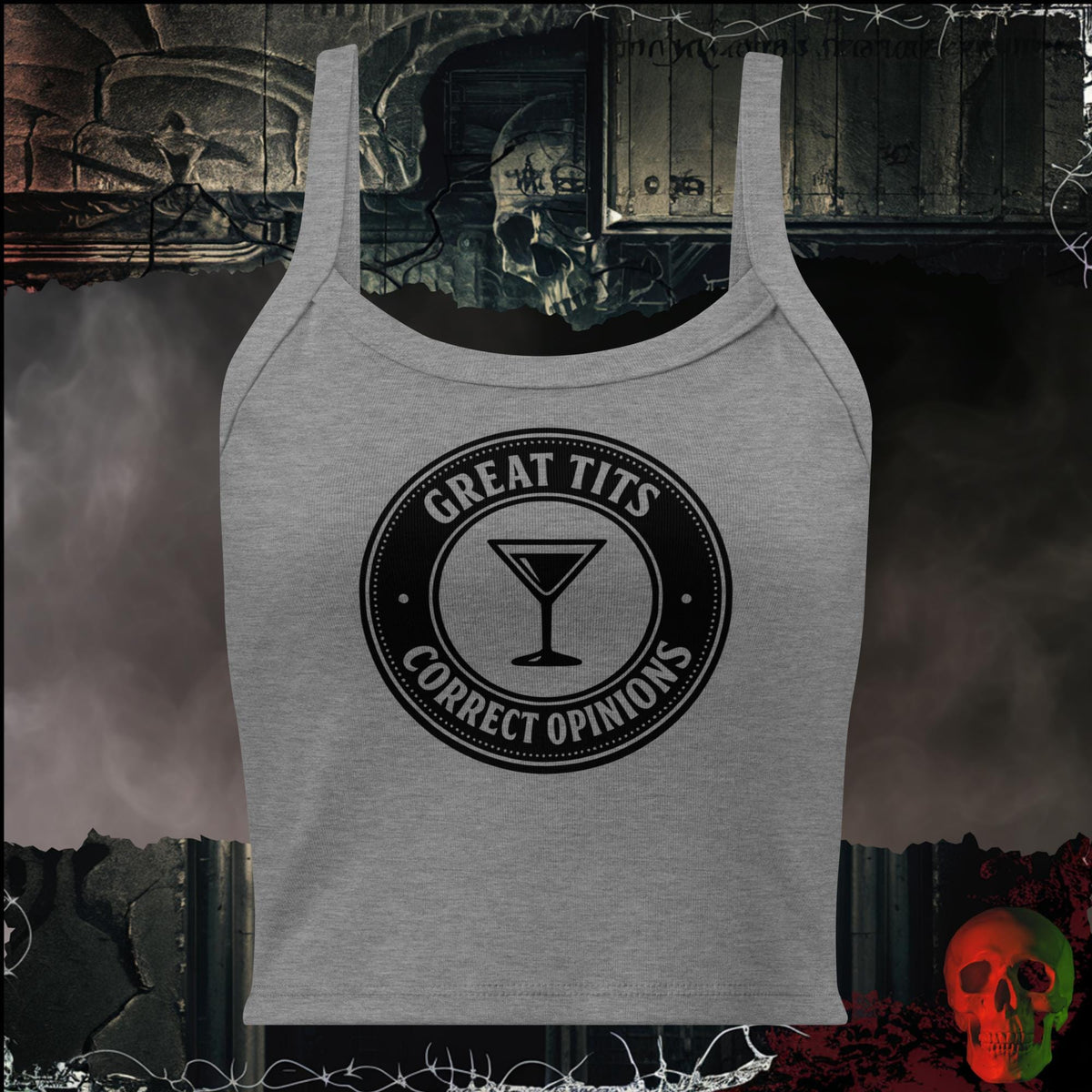 Tanks Athletic Heather / S Great Tits, Correct Opinions Women's Crop Tank | Rebel Ink Designs