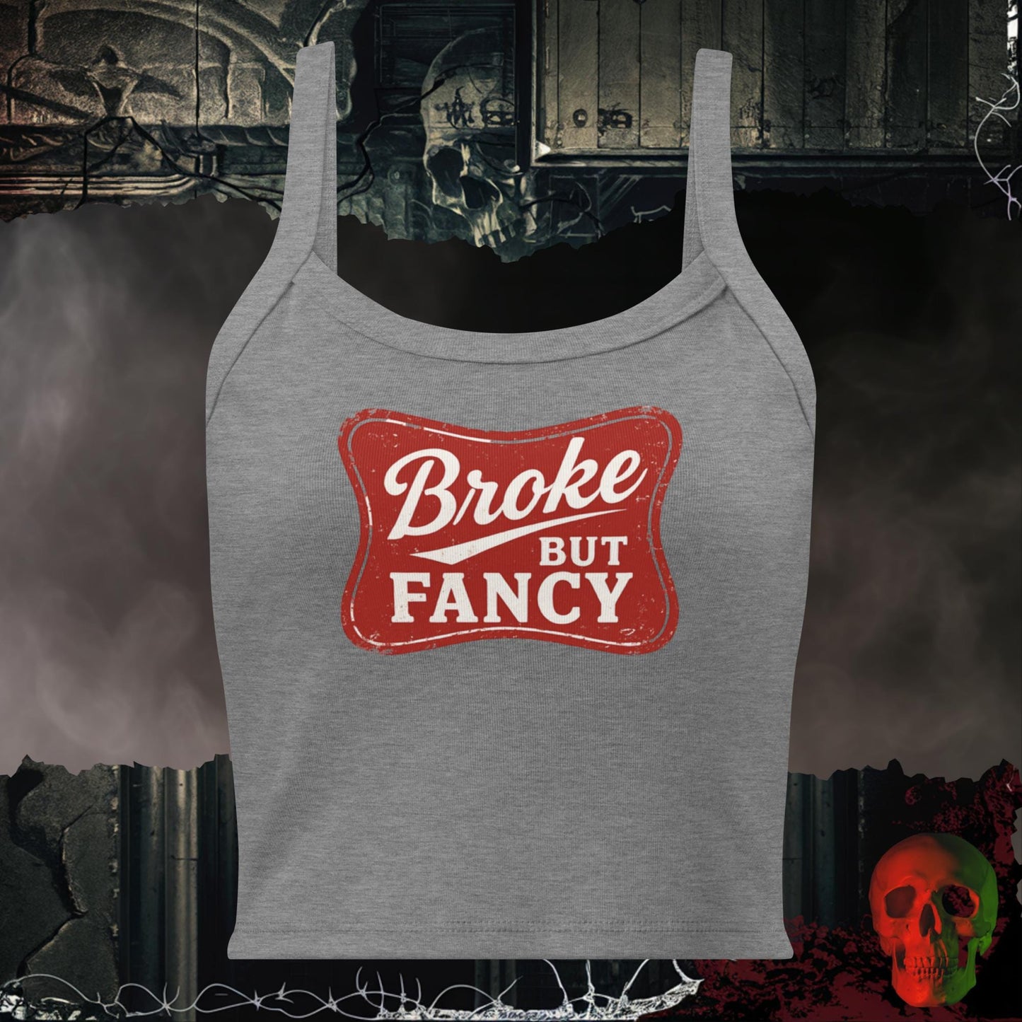 Tanks Athletic Heather / XS Broke but Fancy Crop Tank