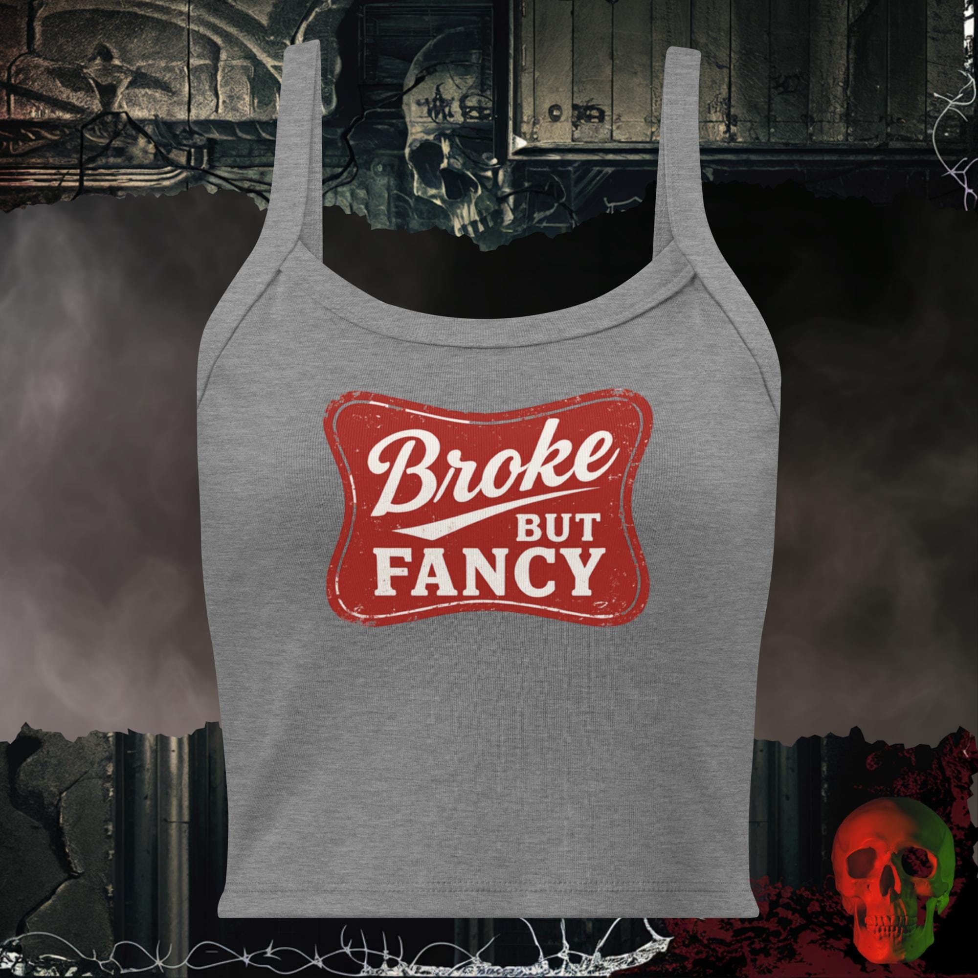 Tanks Athletic Heather / XS Broke but Fancy Crop Tank