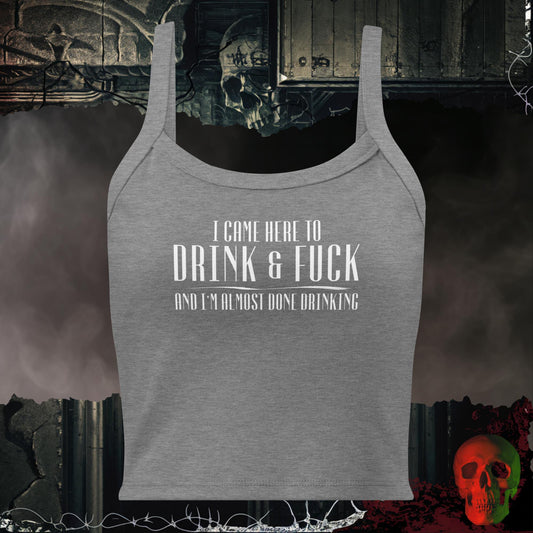 Tanks Athletic Heather / XS Drink and F_ck Ladies Crop Tank