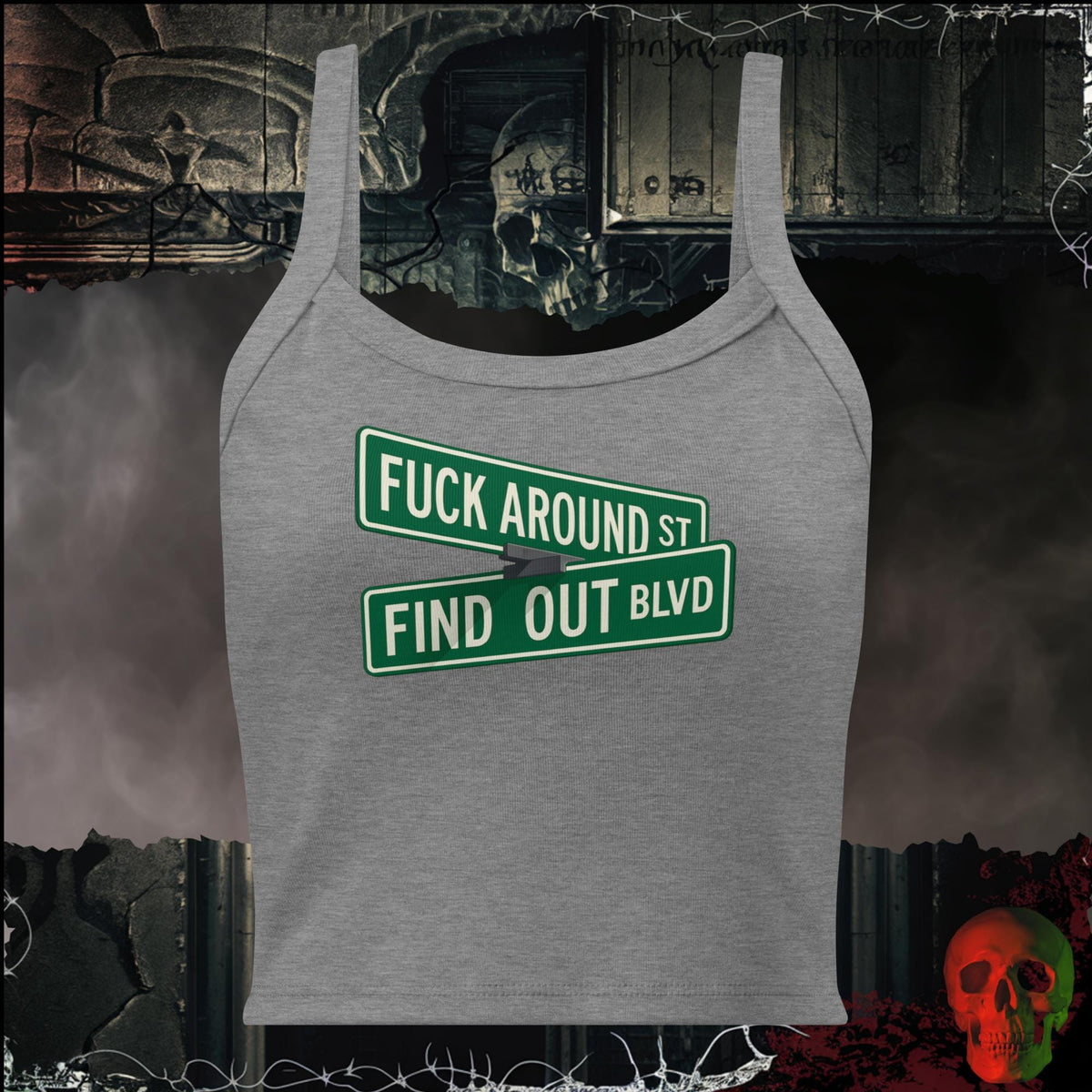 Tanks Athletic Heather / XS F*ck Around and Find Out Women's Crop Tank | Rebel Ink Designs