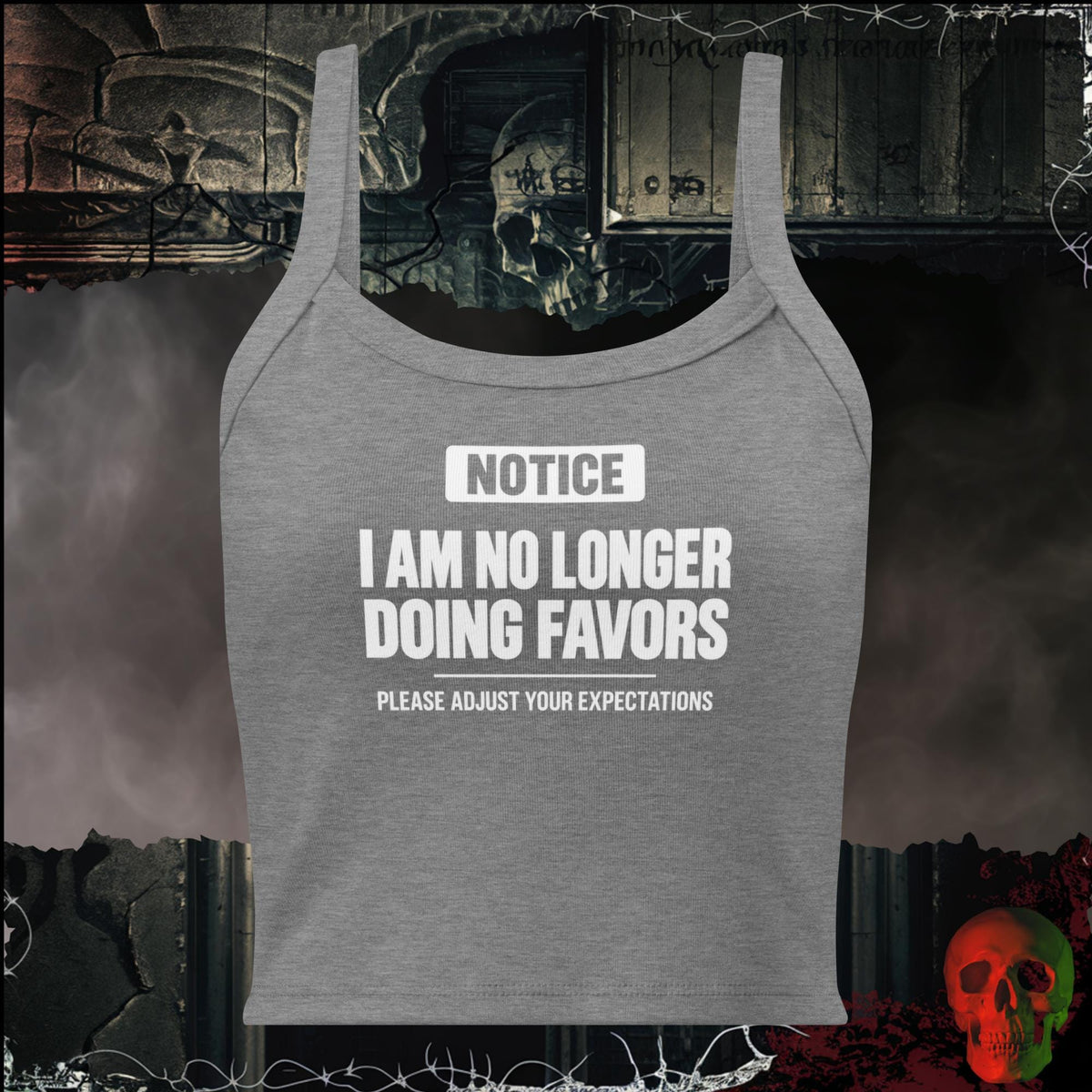 Tanks Athletic Heather / XS I Am No Longer Doing Favors Women's Crop Tank | Rebel Ink Designs