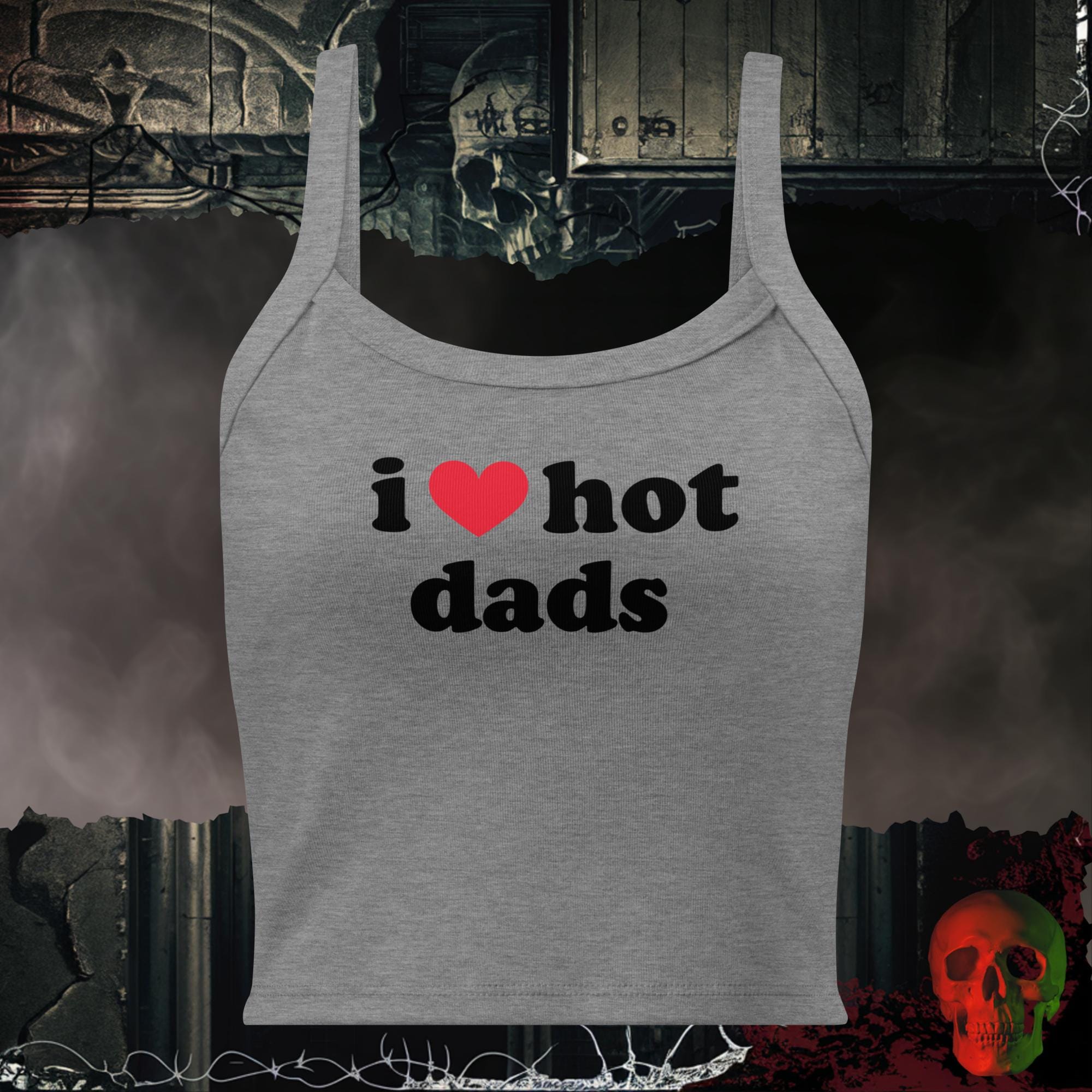 Tanks Athletic Heather / XS I ❤️ Hot Dads Crop Tank | Rebel Ink Designs
