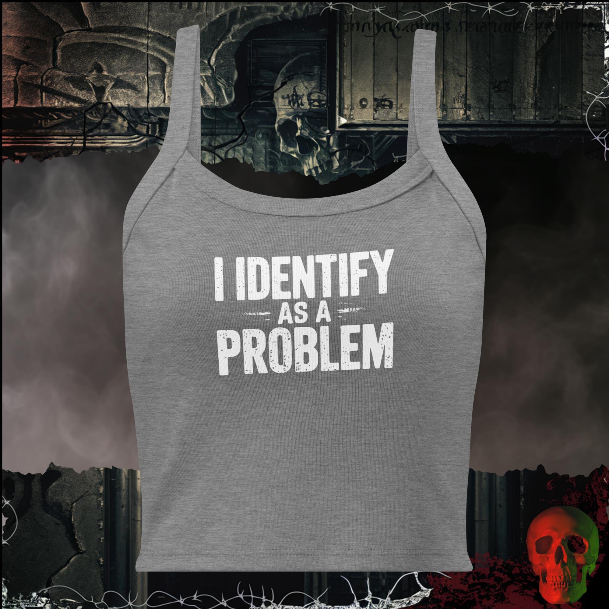Tanks Athletic Heather / XS I Identify As a Problem Women's Crop Tank | Rebel Ink Designs