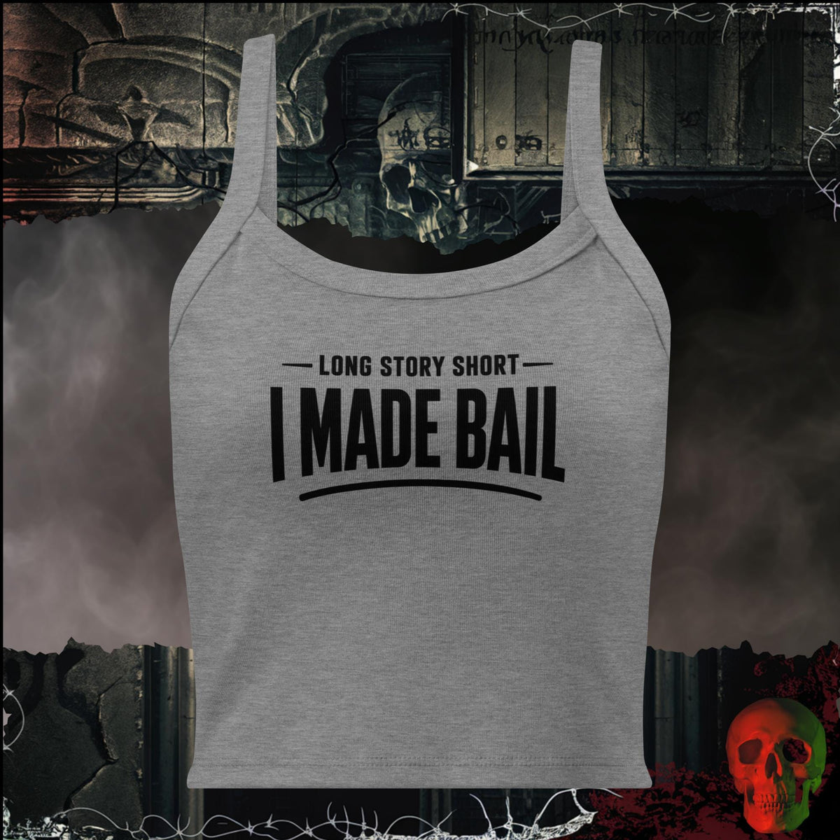 Tanks Athletic Heather / XS Long Story Short, I Made Bail Women's Crop Tank | Rebel Ink Designs