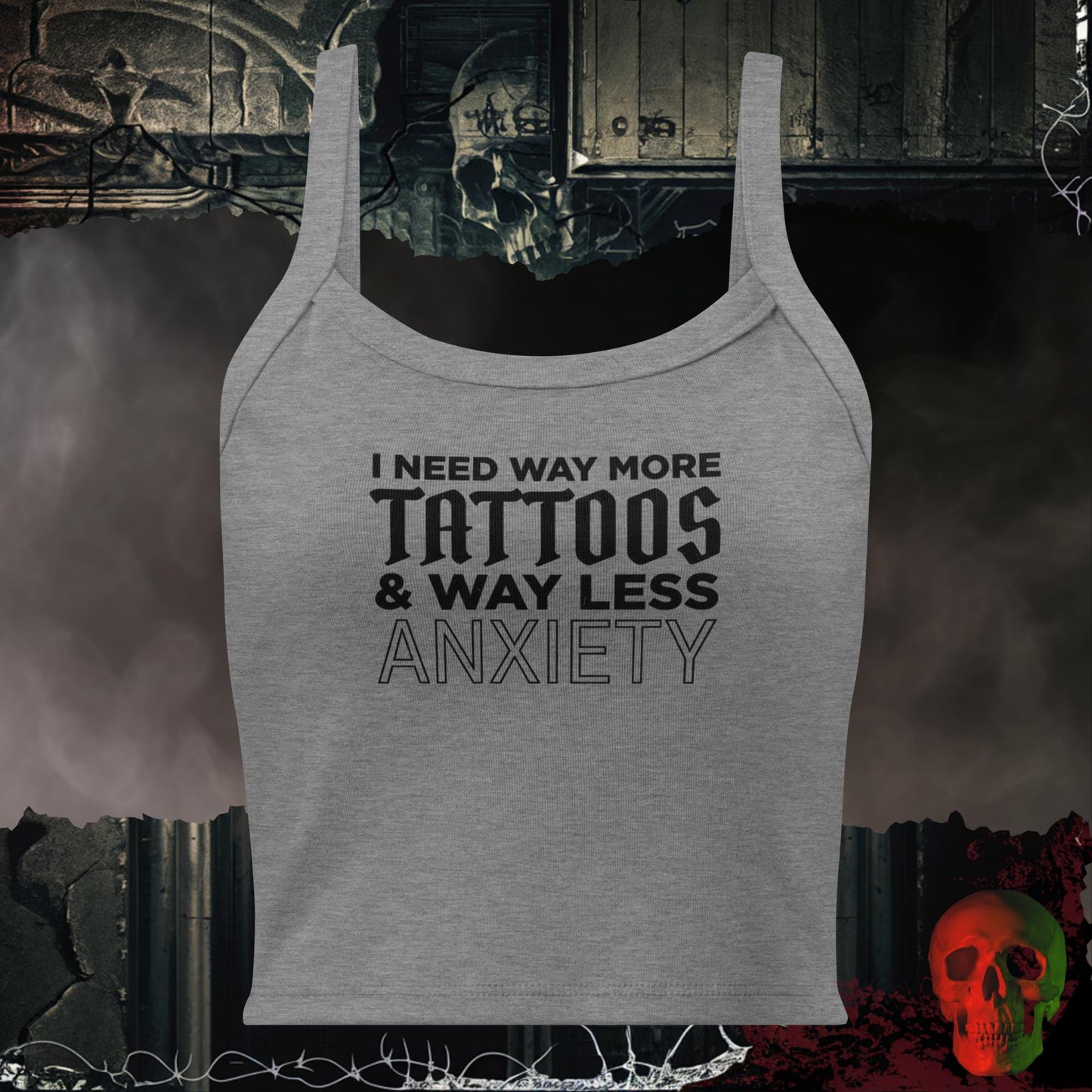 Tanks Athletic Heather / XS More Ink Less Panic Ladies Crop Tank
