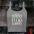Tanks Athletic Heather / XS Running Out Of Patience F*cks & Money Women's Crop Tank | Rebel Ink Designs