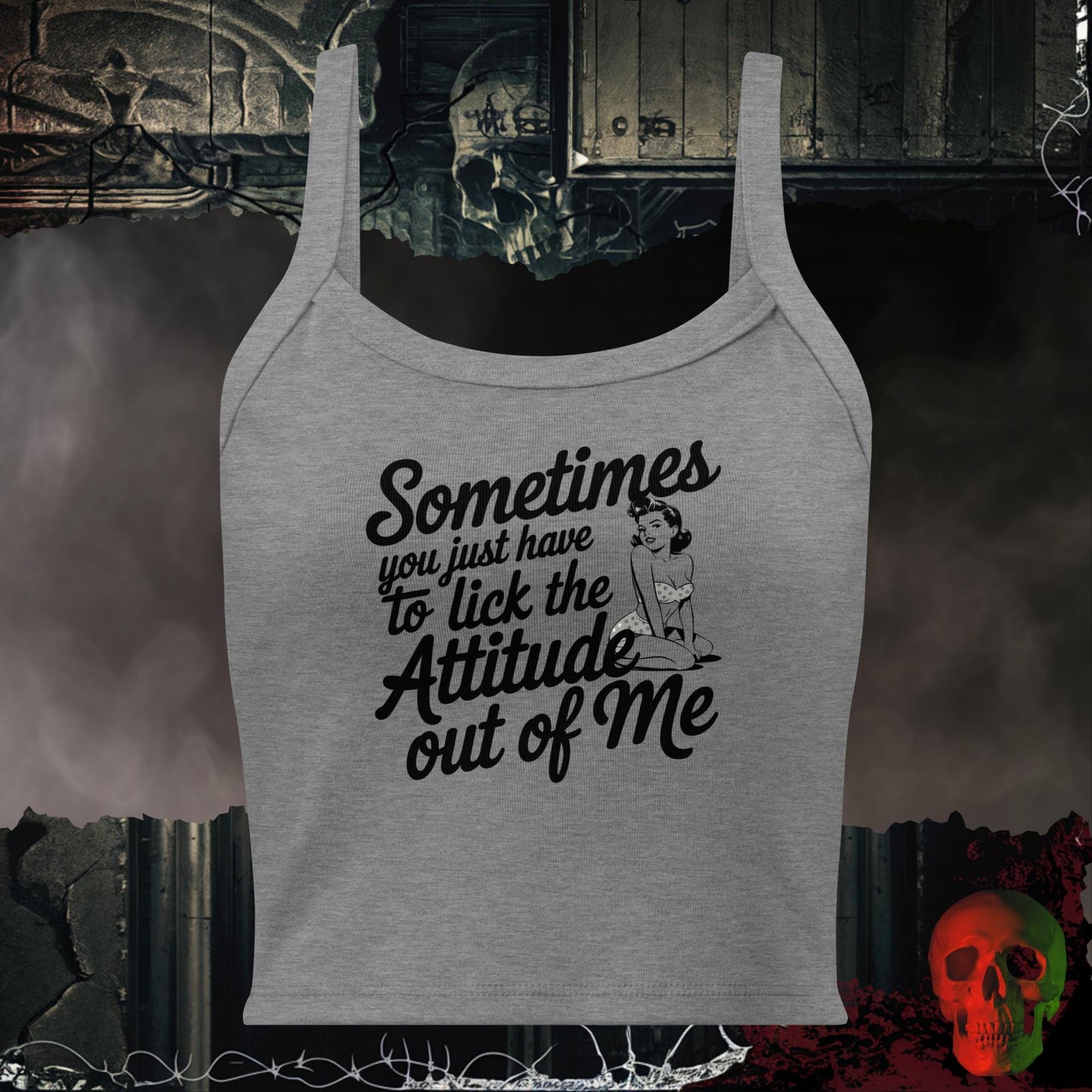 Tanks Athletic Heather / XS Sometimes You Just Have to Lick the Attitude Out of Me Crop Tank