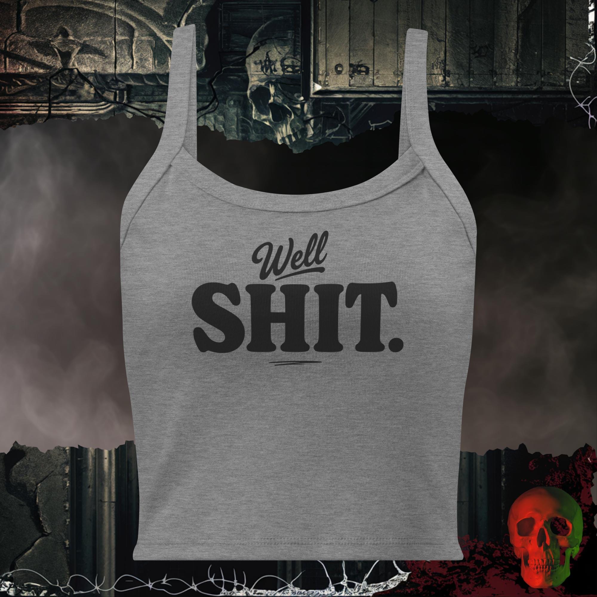 Tanks Athletic Heather / XS Well Shit. Bold Graphic Women's Crop Tank | Rebel Ink