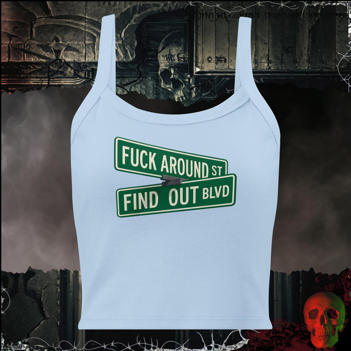 Tanks Solid Baby Blue Blend / XS F*ck Around and Find Out Women's Crop Tank | Rebel Ink Designs