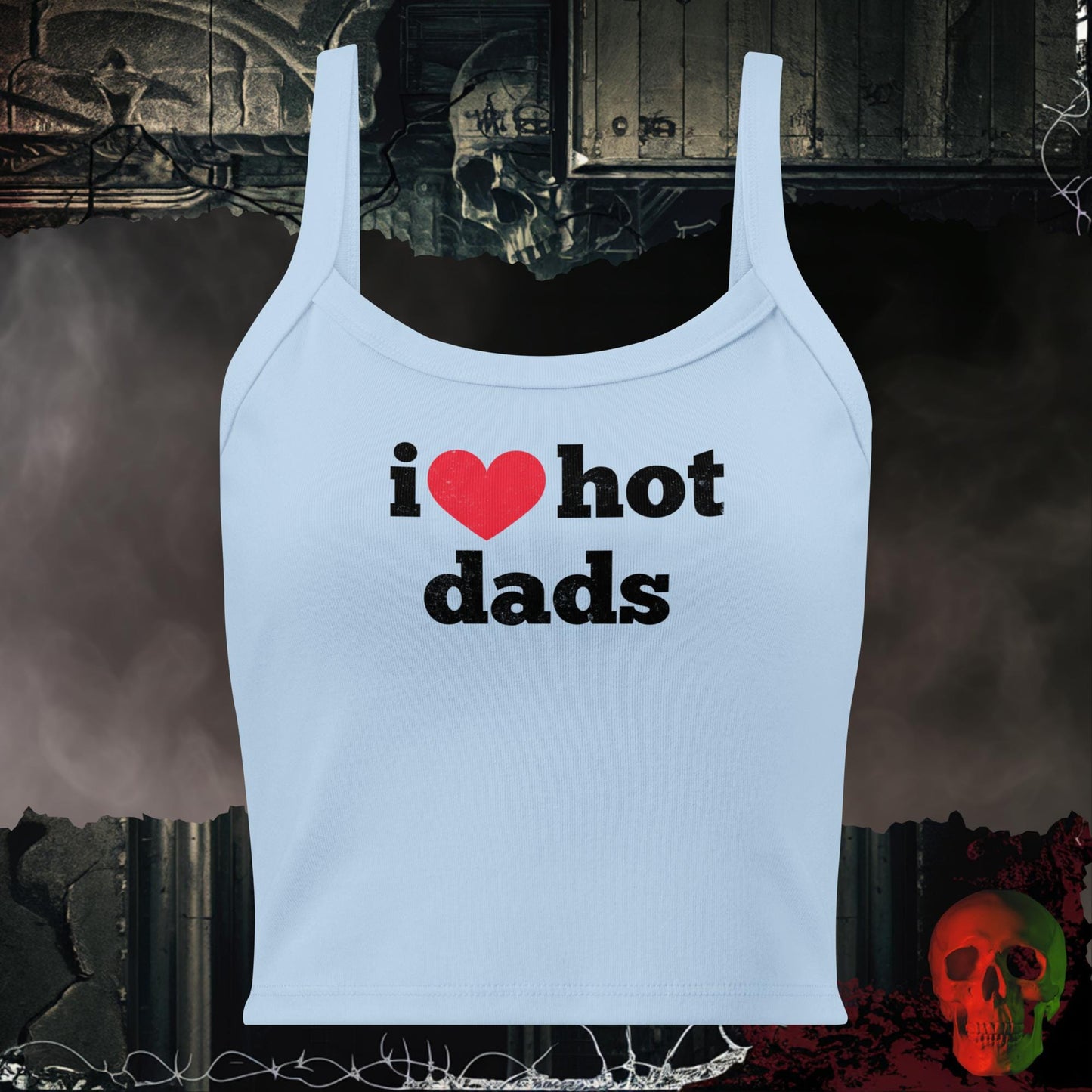 Tanks Solid Baby Blue Blend / XS I ❤️ Hot Dads Crop Tank