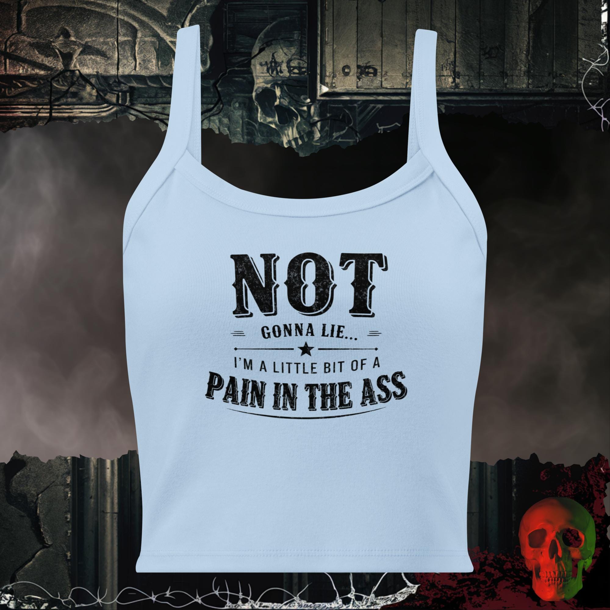 Tanks Solid Baby Blue Blend / XS Not Gonna Lie Ladies Crop Tank | Rebel Ink Designs