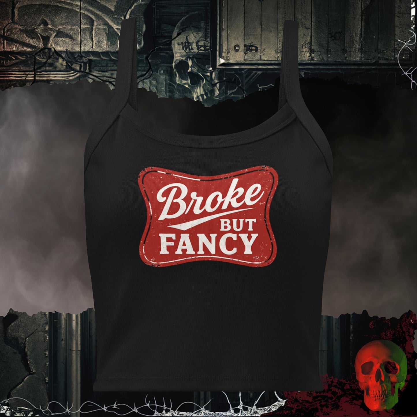 Tanks Solid Black Blend / XS Broke but Fancy Crop Tank