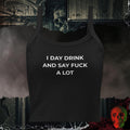 Tanks Solid Black Blend / XS Day Drinker Ladies Crop Tank