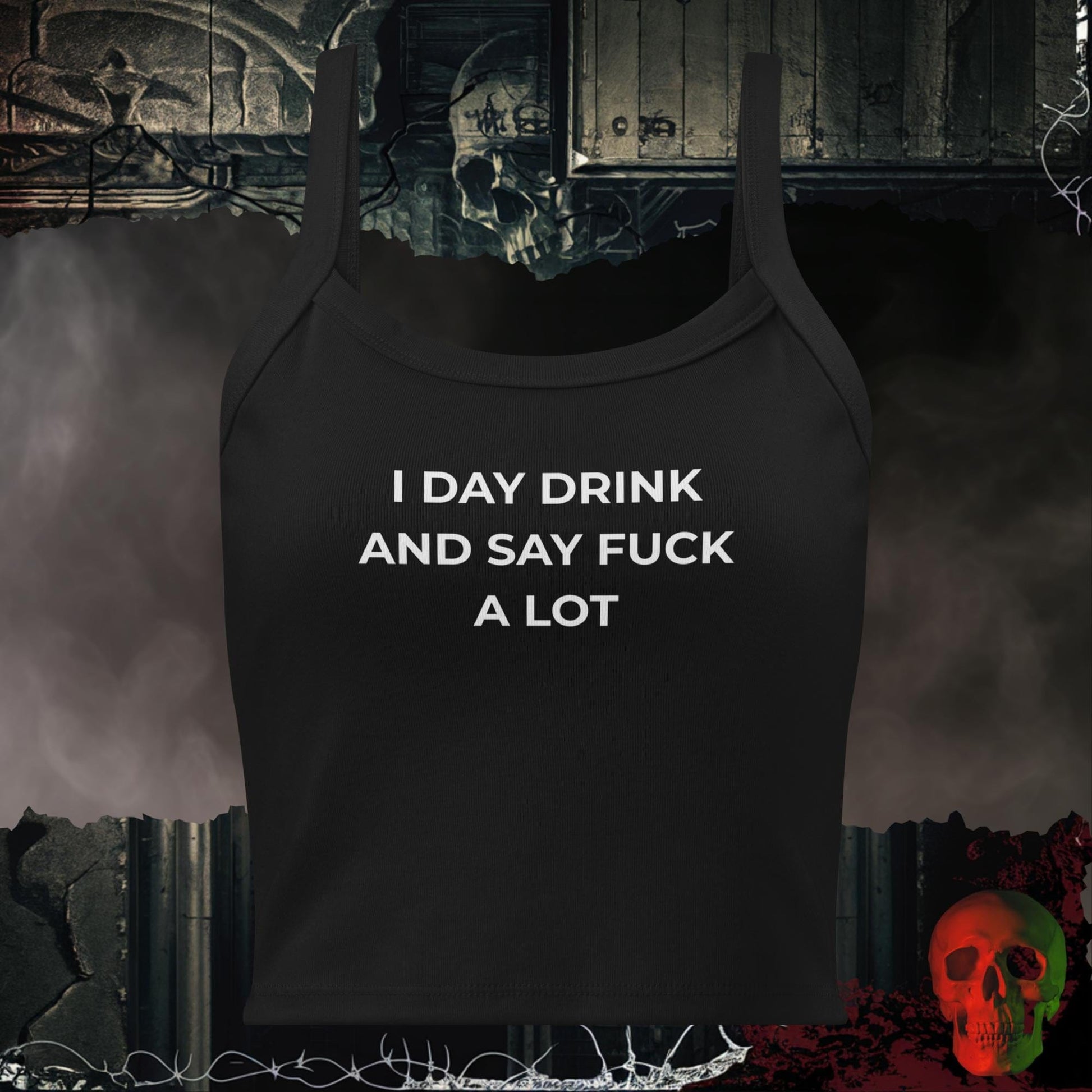 Tanks Solid Black Blend / XS Day Drinker Ladies Crop Tank
