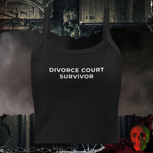 Tanks Solid Black Blend / XS Divorce Court Survivor Ladies Crop Tank