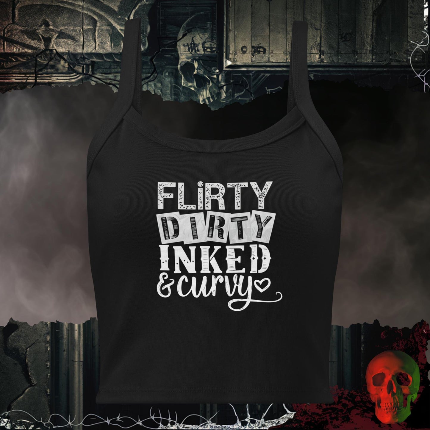 Tanks Solid Black Blend / XS Flirty, Dirty, Inked and Curvy Crop Tank