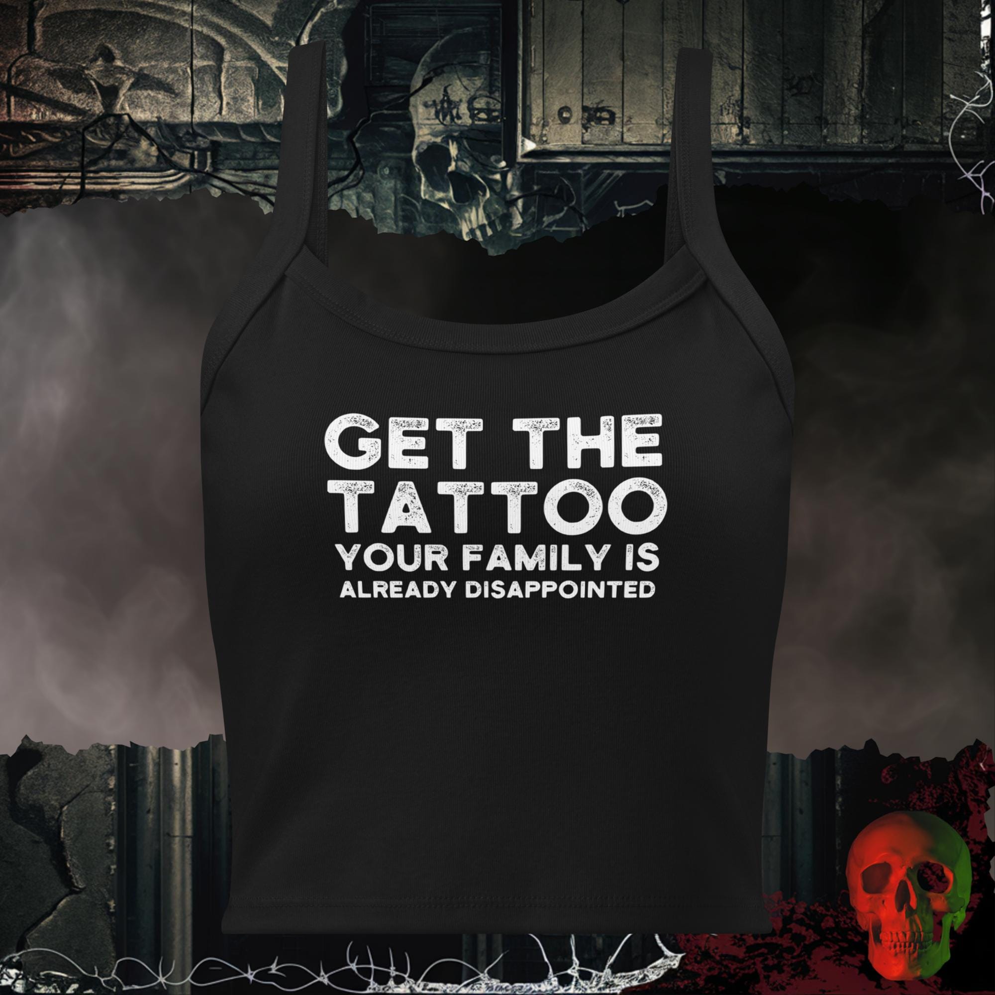 Tanks Solid Black Blend / XS Get the Tattoo Crop Tank | Rebel Ink Designs