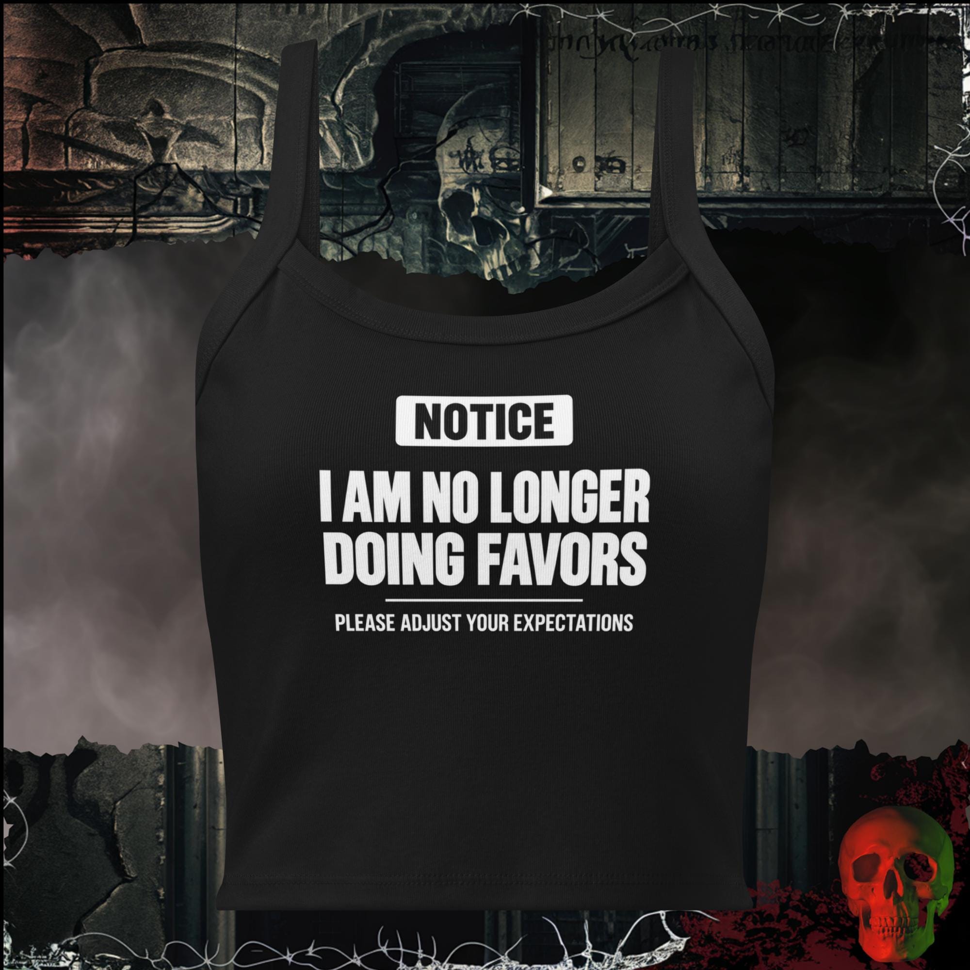 Tanks Solid Black Blend / XS I Am No Longer Doing Favors Women's Crop Tank | Rebel Ink Designs