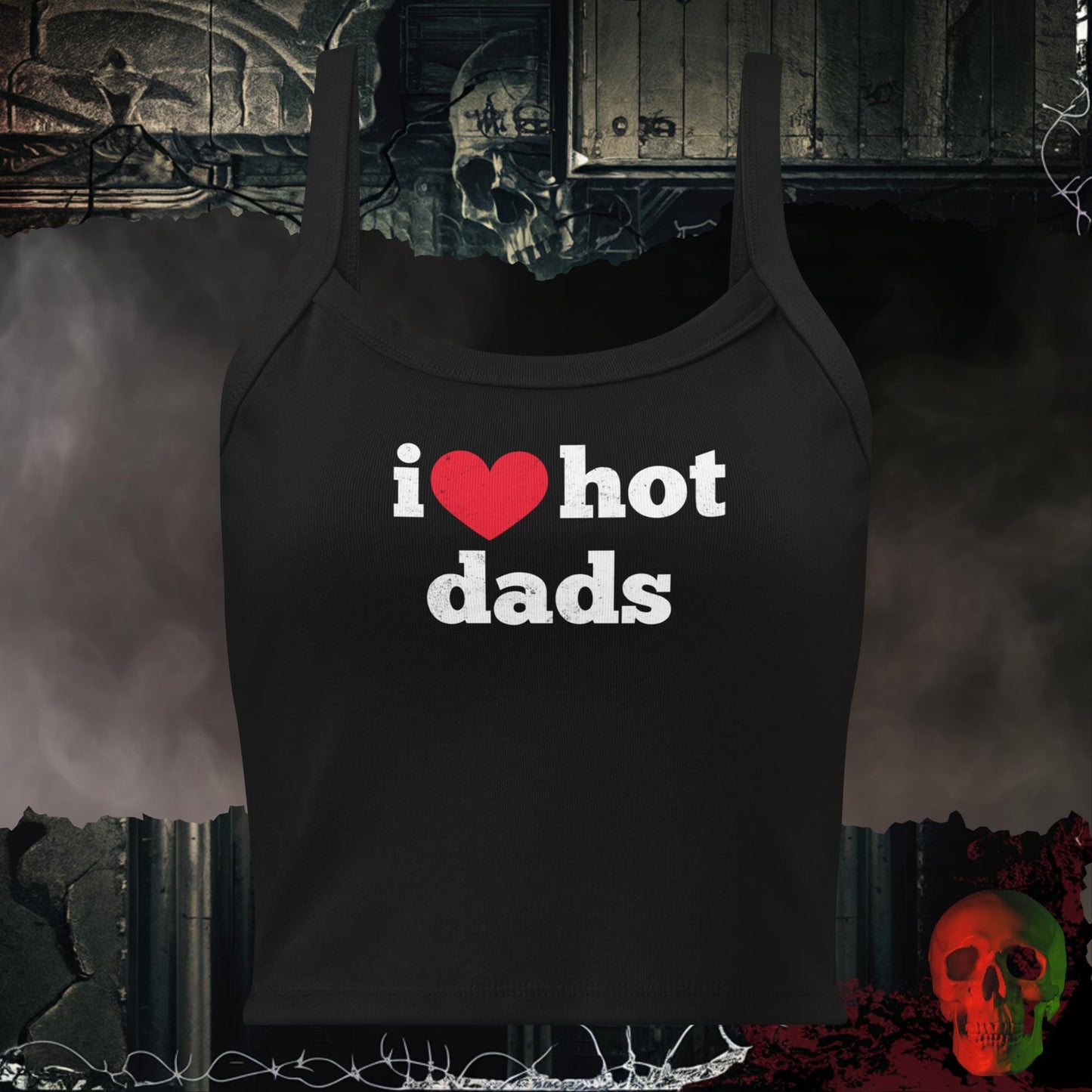 Tanks Solid Black Blend / XS I ❤️ Hot Dads Crop Tank