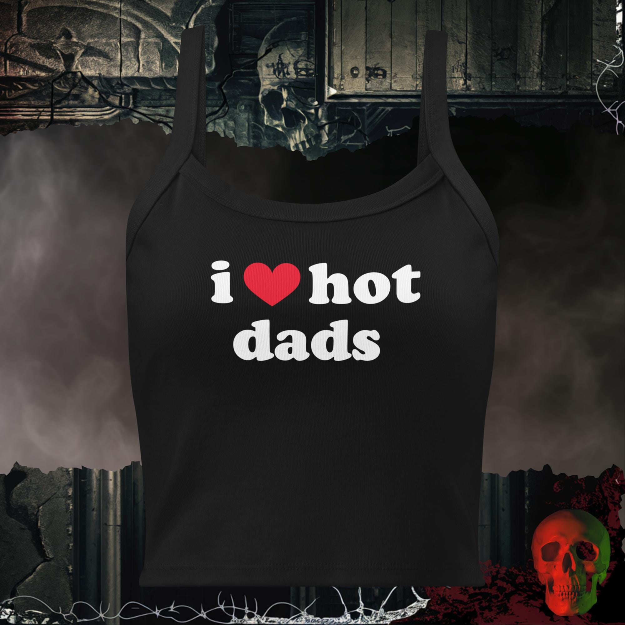 Tanks Solid Black Blend / XS I ❤️ Hot Dads Crop Tank | Rebel Ink Designs