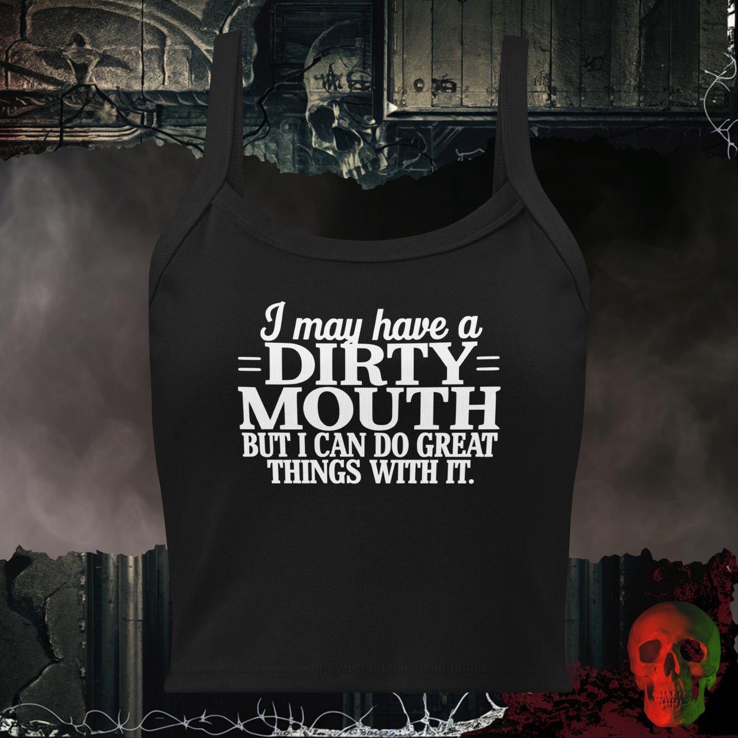 Tanks Solid Black Blend / XS I May Have a Dirty Mouth Crop Tank Bold Funny Statement Top