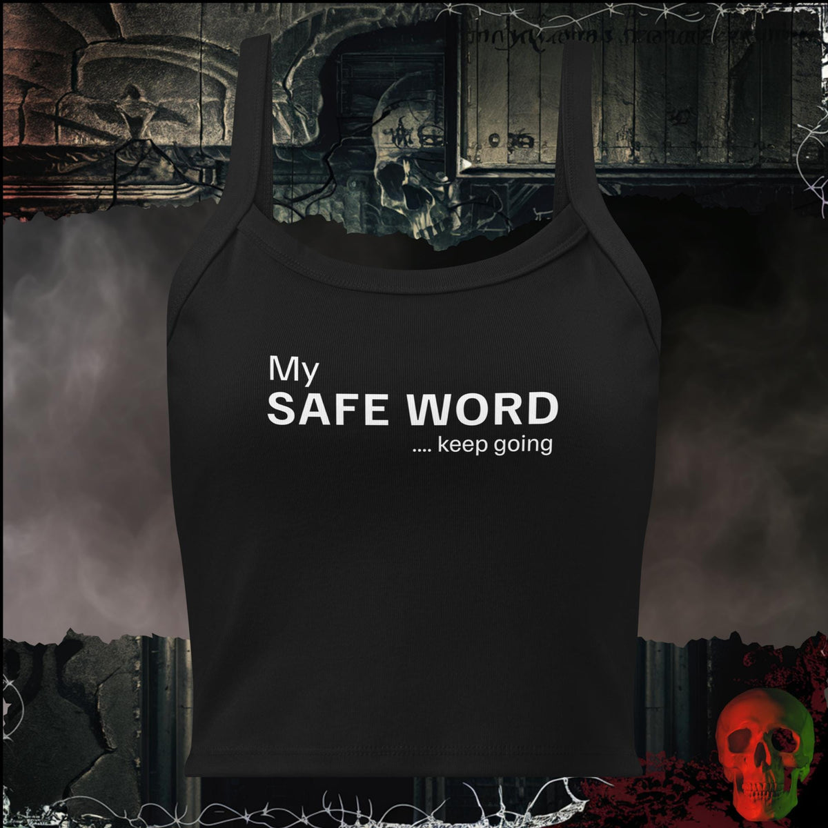 Tanks Solid Black Blend / XS My Safe Word Women's Crop Tank | Rebel Ink Designs