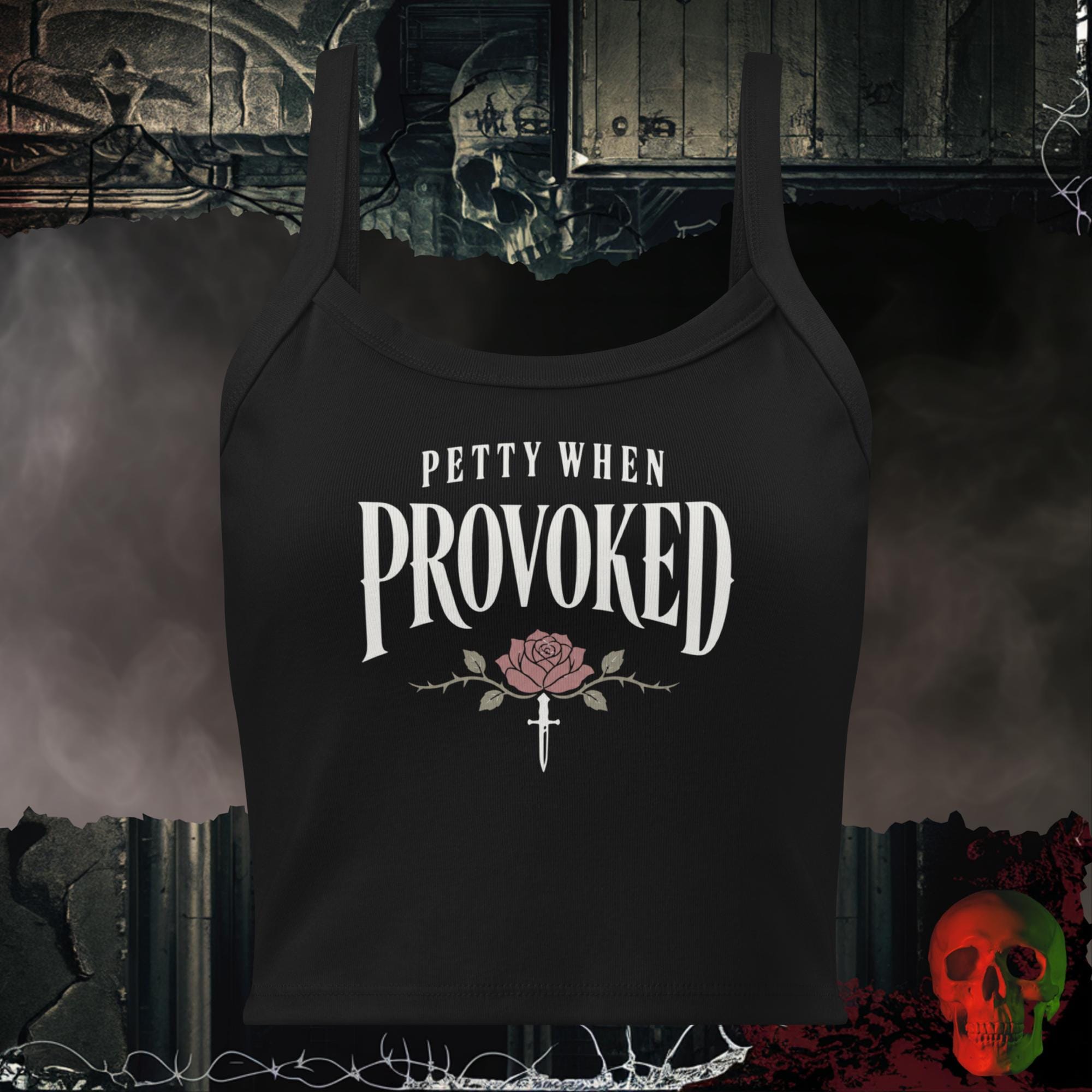 Tanks Solid Black Blend / XS Petty When Provoked Women's Crop Tank | Rebel Ink Designs