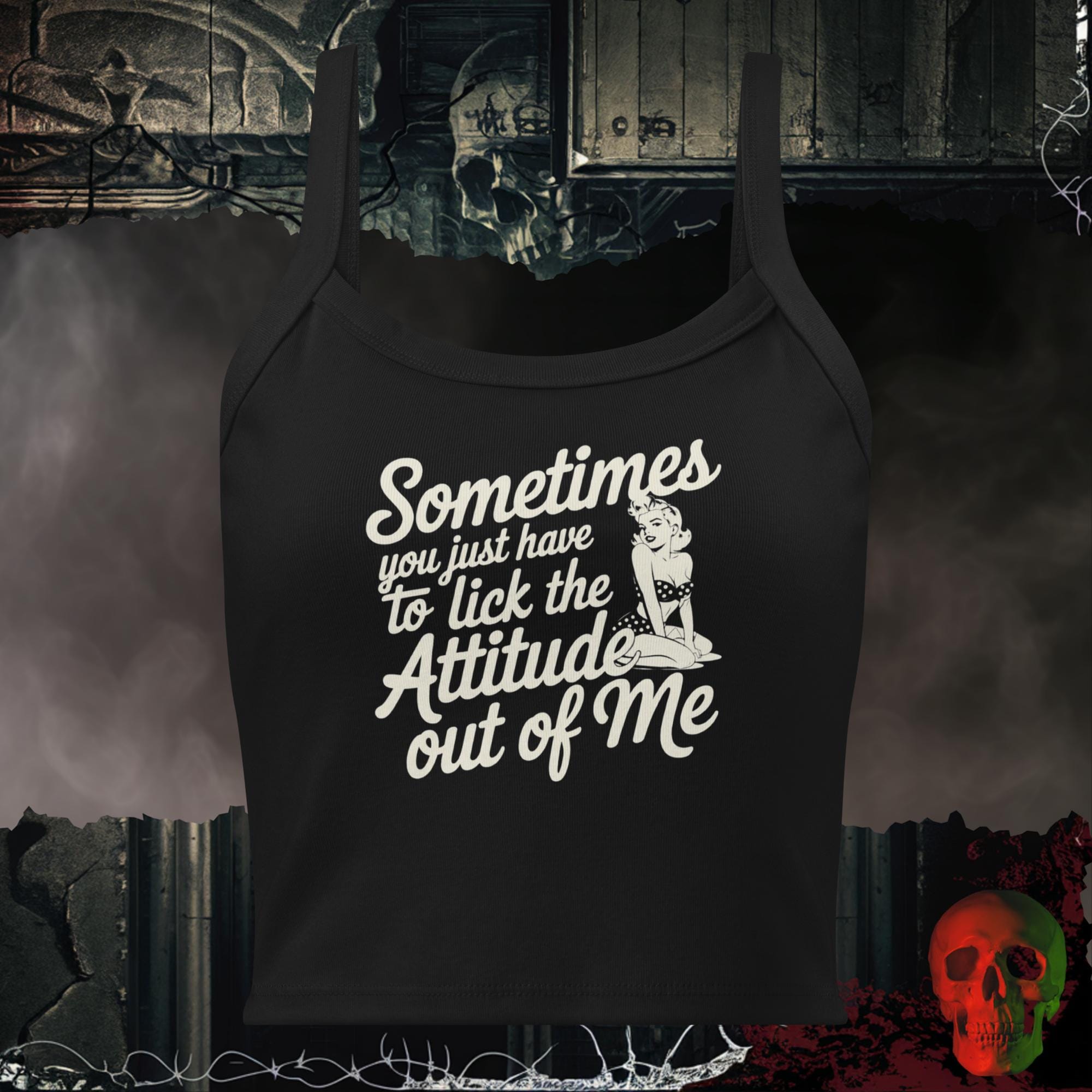 Tanks Solid Black Blend / XS Sometimes You Just Have to Lick the Attitude Out of Me Crop Tank