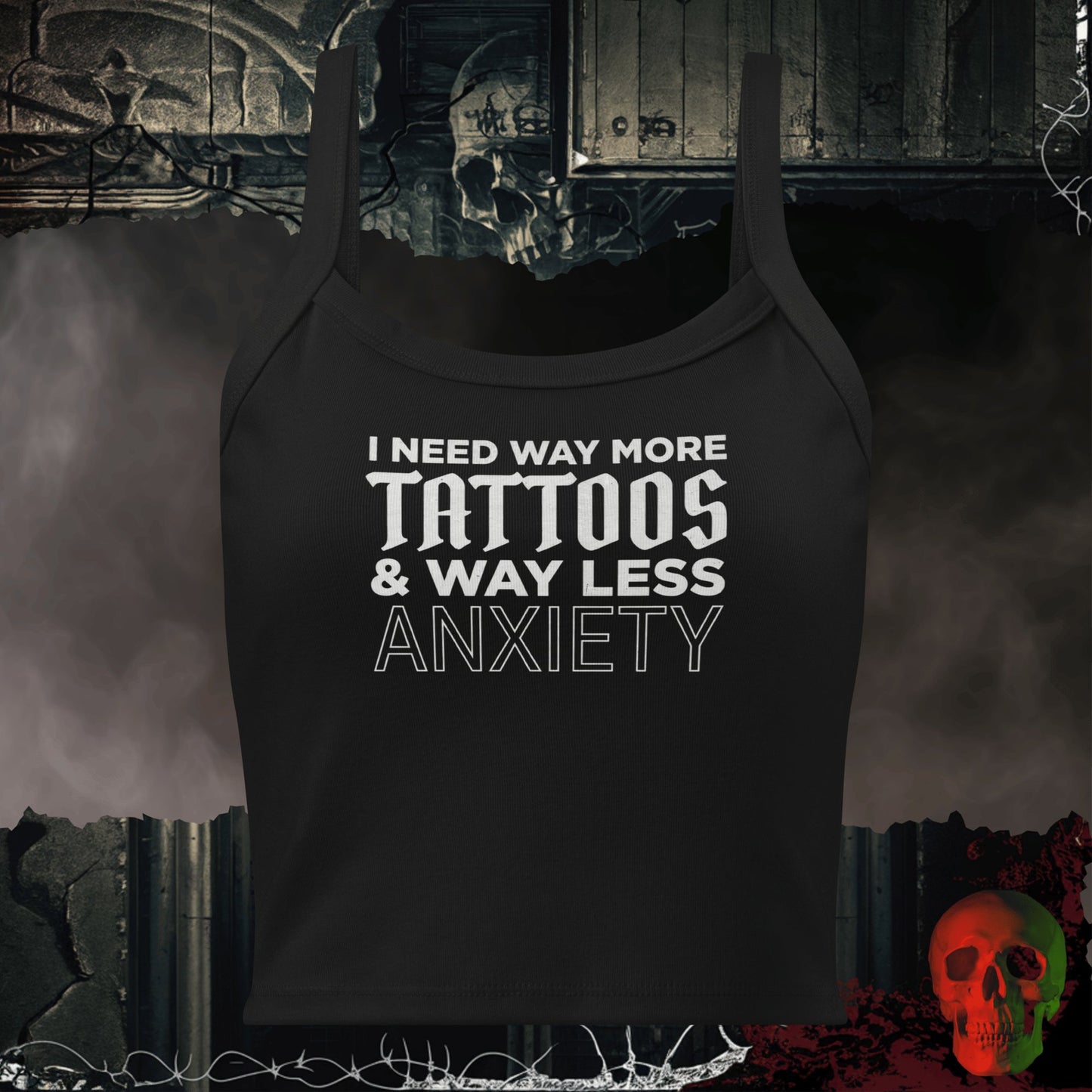 Tanks Solid Black Blend / XS Way More Tattoos Crop Tank