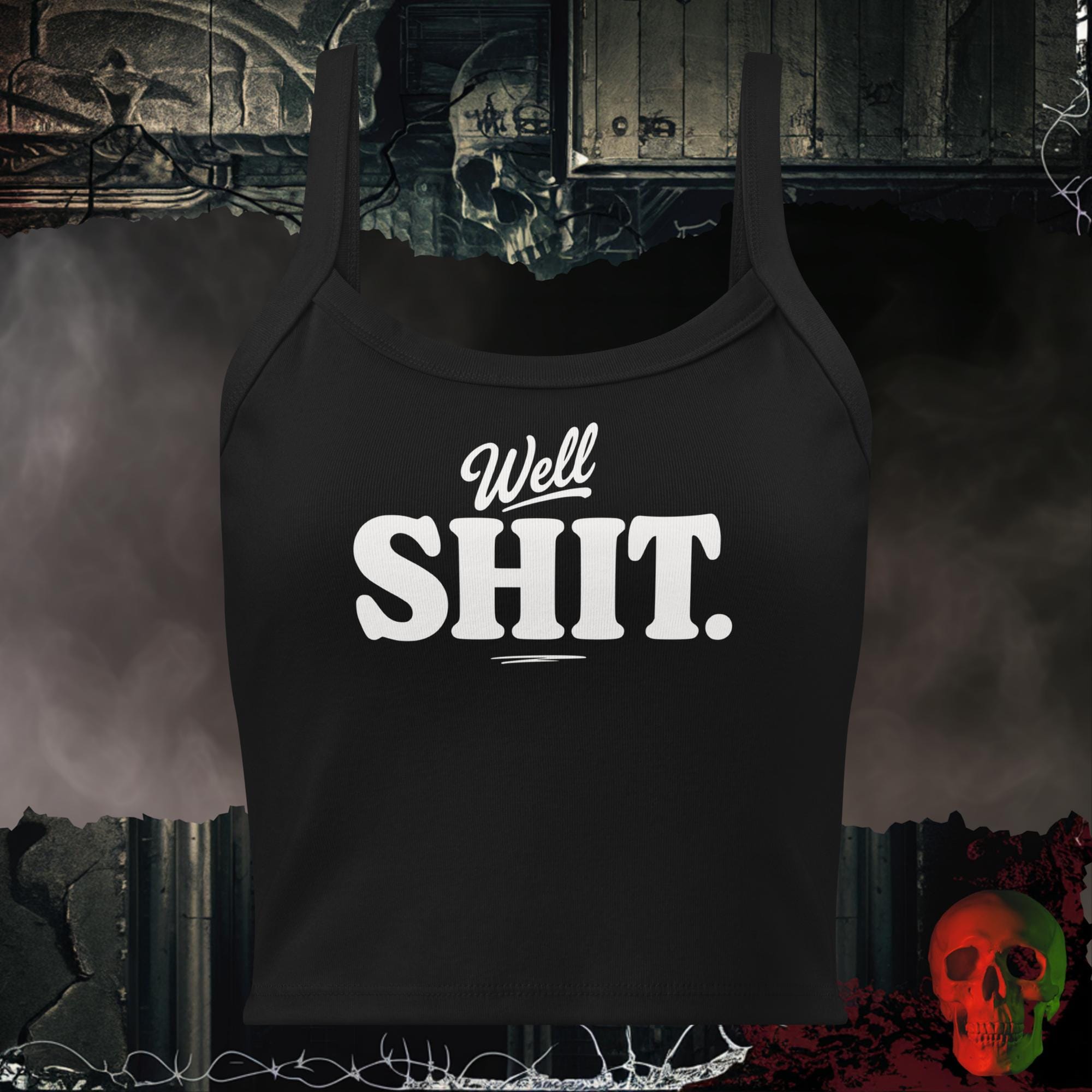 Tanks Solid Black Blend / XS Well Shit. Bold Graphic Women's Crop Tank | Rebel Ink