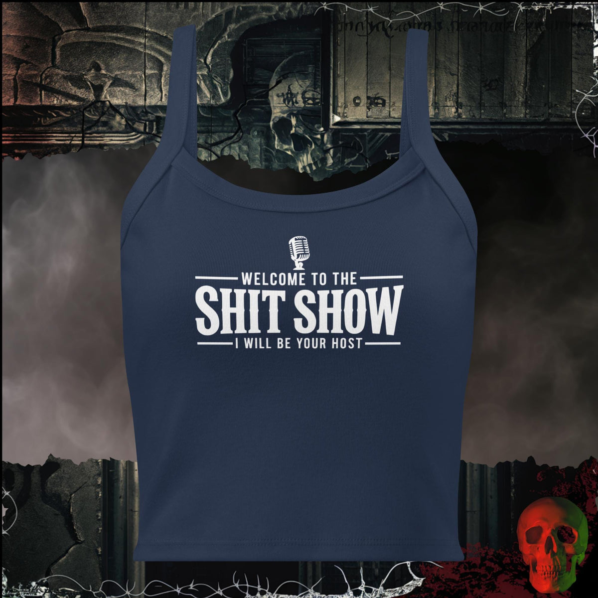Tanks Solid Navy Blend / S Welcome to the Shit Show, I Will Be Your Host Women's Crop Tank | Rebel Ink Designs