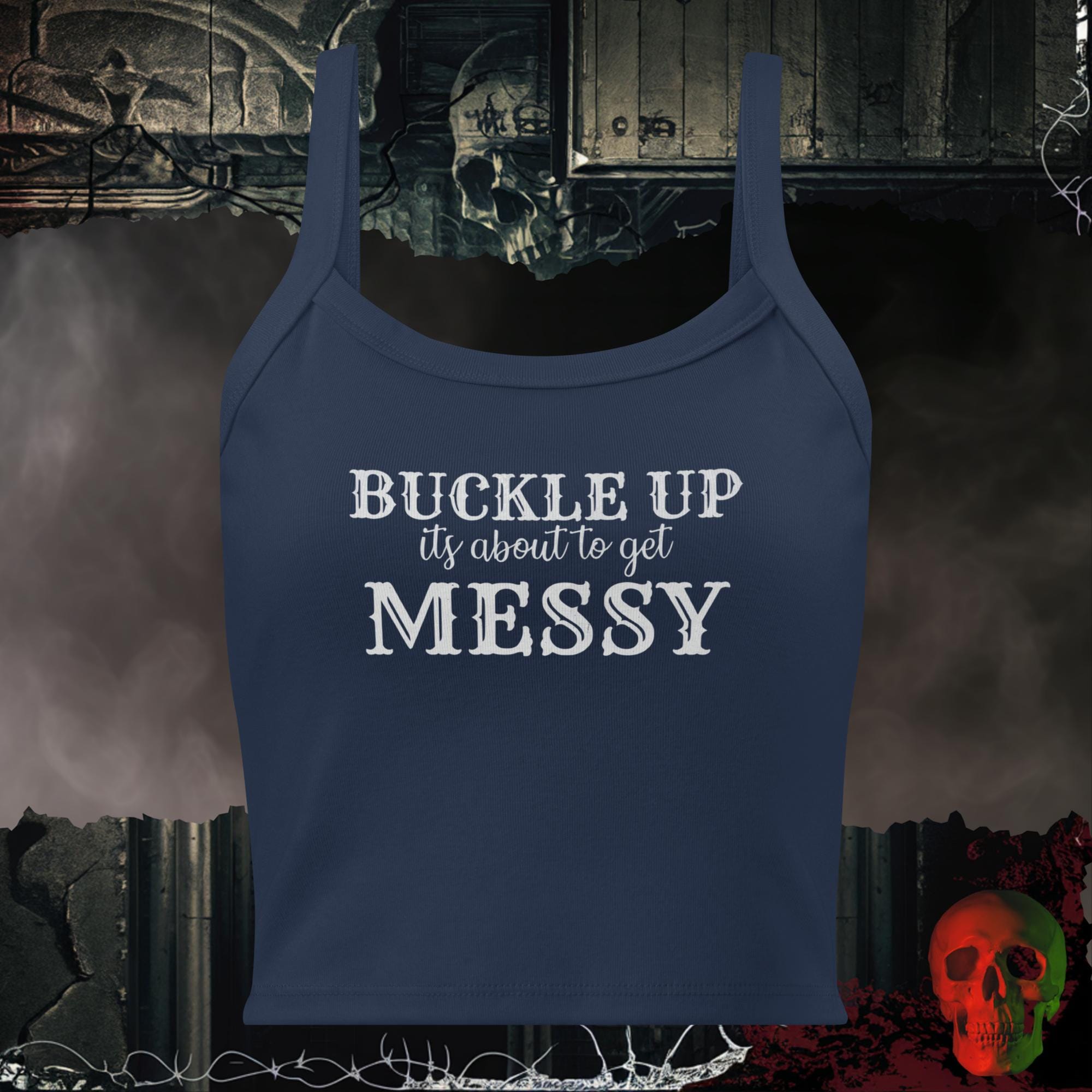 Tanks Solid Navy Blend / XS Buckle Up Ladies Crop Tank