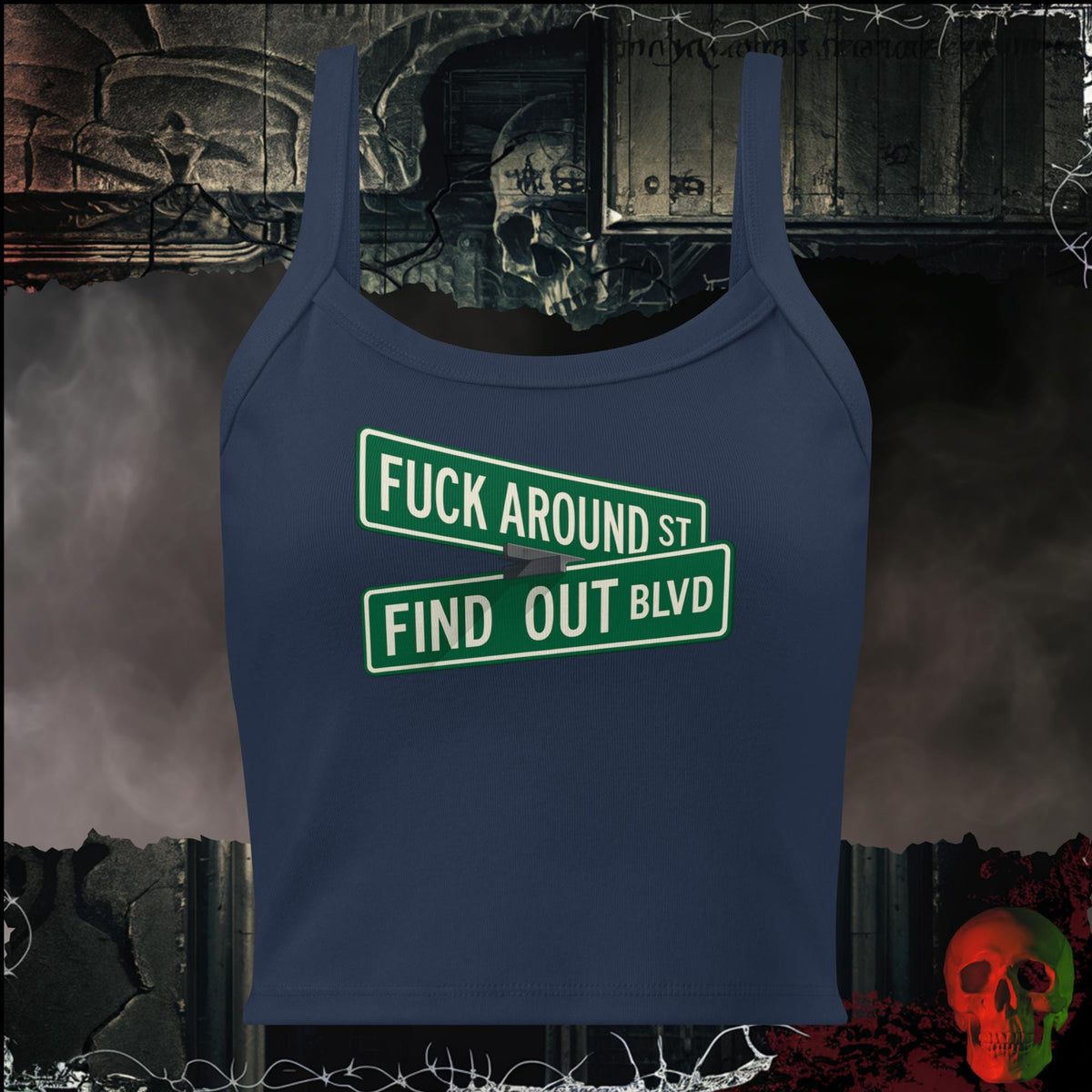Tanks Solid Navy Blend / XS F*ck Around and Find Out Women's Crop Tank | Rebel Ink Designs