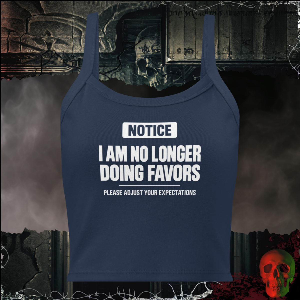 Tanks Solid Navy Blend / XS I Am No Longer Doing Favors Women's Crop Tank | Rebel Ink Designs