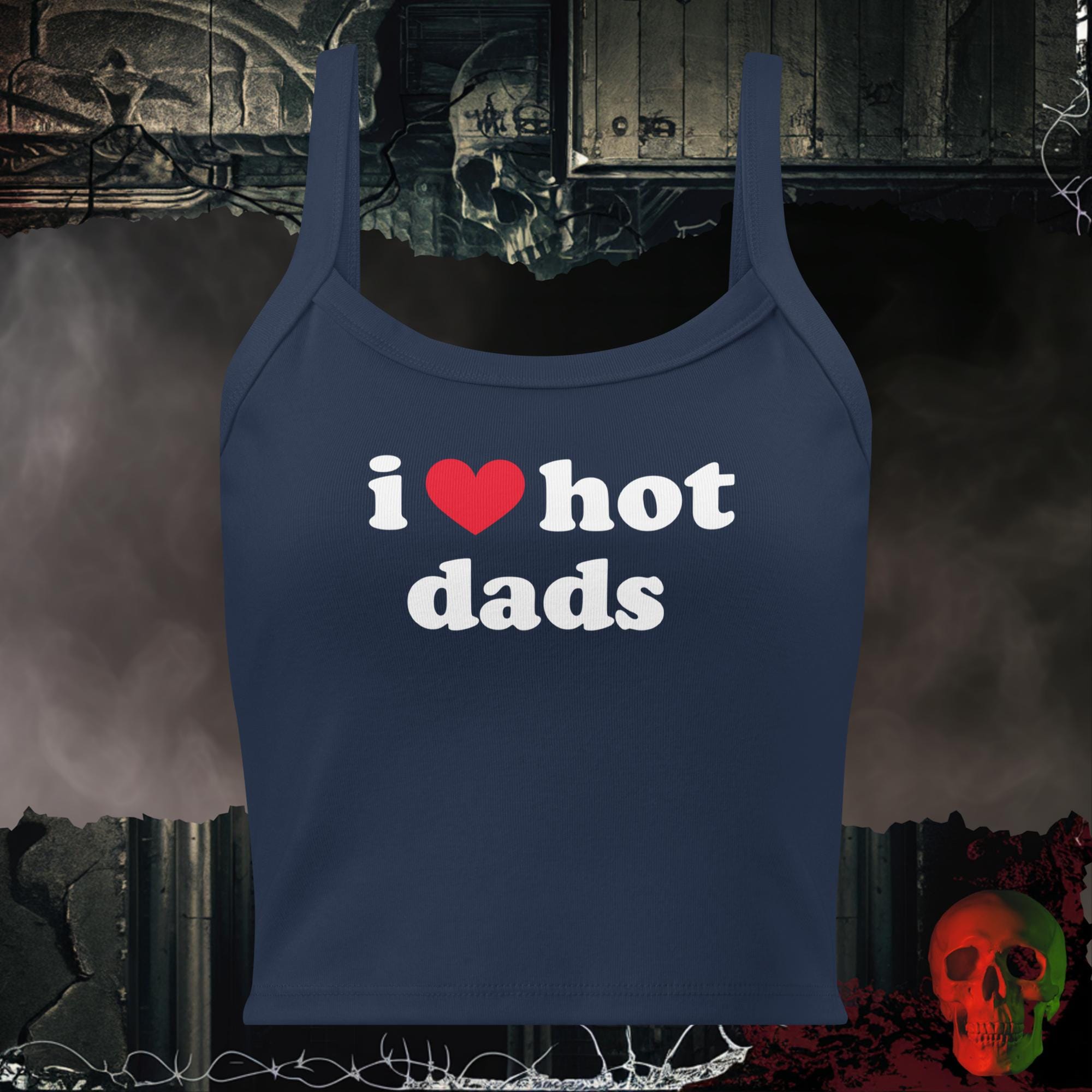 Tanks Solid Navy Blend / XS I ❤️ Hot Dads Crop Tank | Rebel Ink Designs