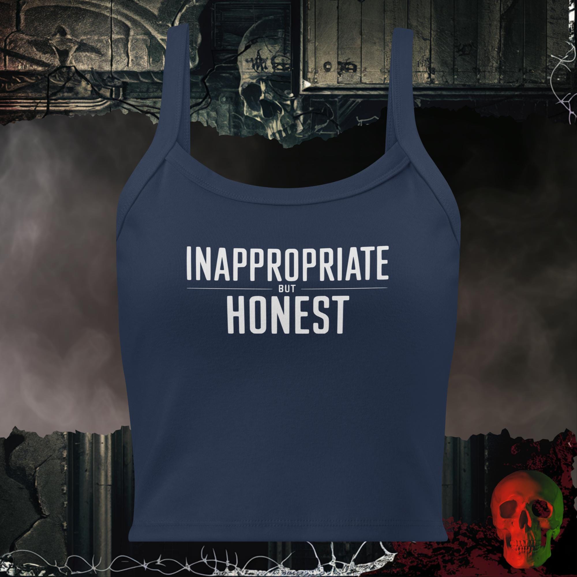 Tanks Solid Navy Blend / XS Inappropriate But Honest Crop Tank Bold Statement Top