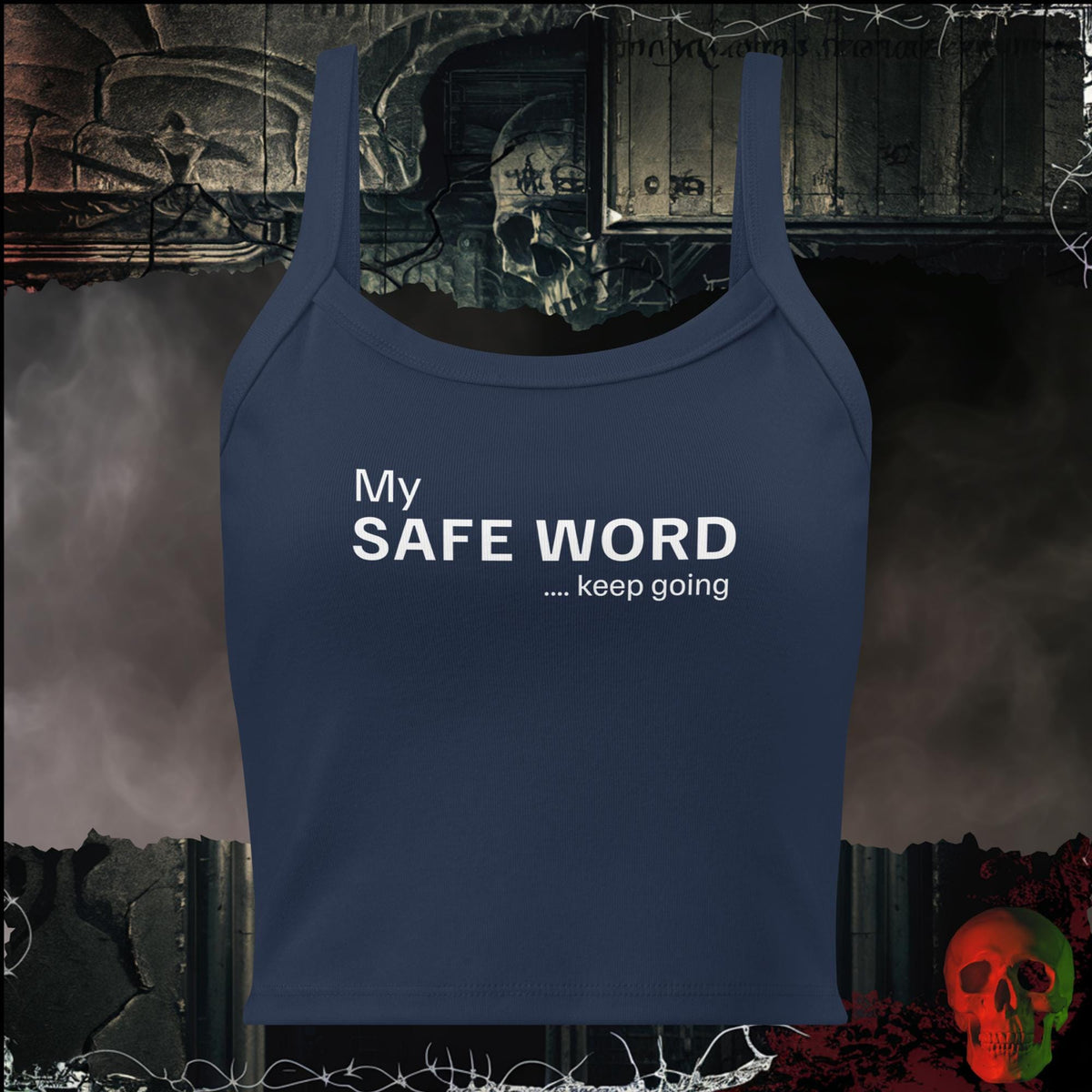 Tanks Solid Navy Blend / XS My Safe Word Women's Crop Tank | Rebel Ink Designs