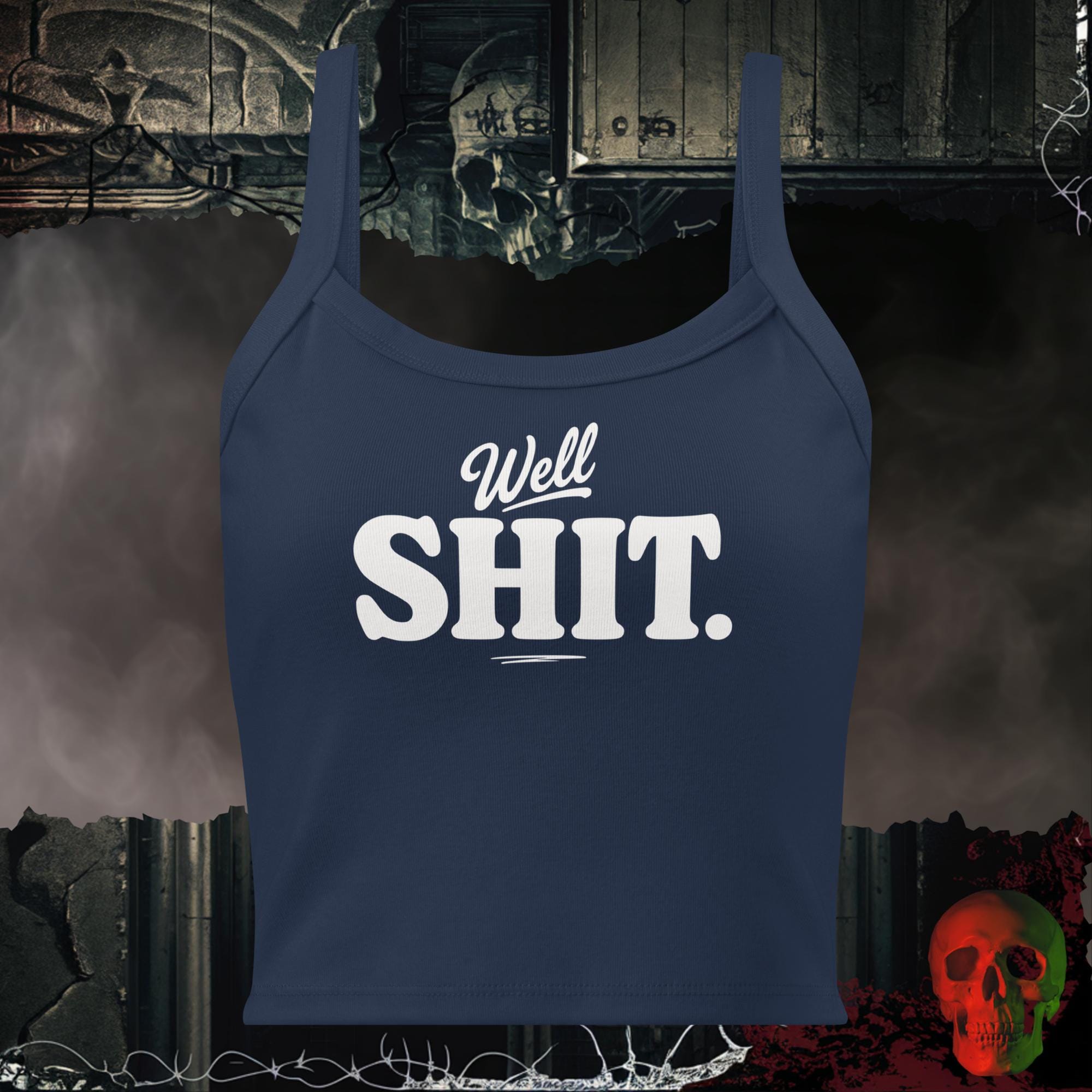 Tanks Solid Navy Blend / XS Well Shit. Bold Graphic Women's Crop Tank | Rebel Ink