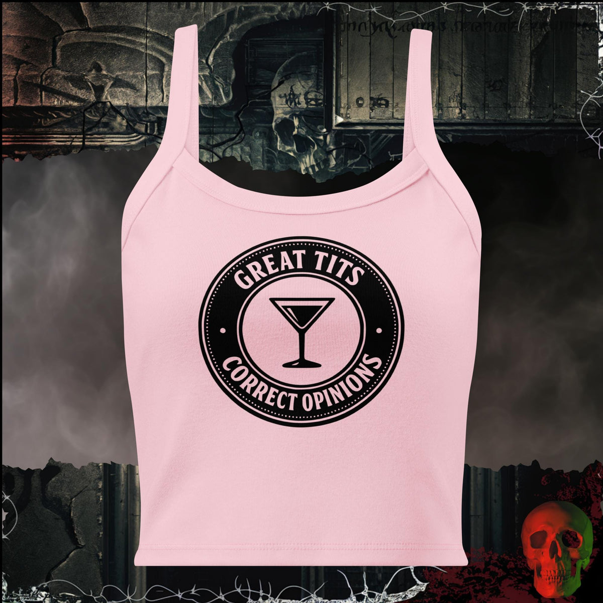 Tanks Solid Pink Blend / S Great Tits, Correct Opinions Women's Crop Tank | Rebel Ink Designs